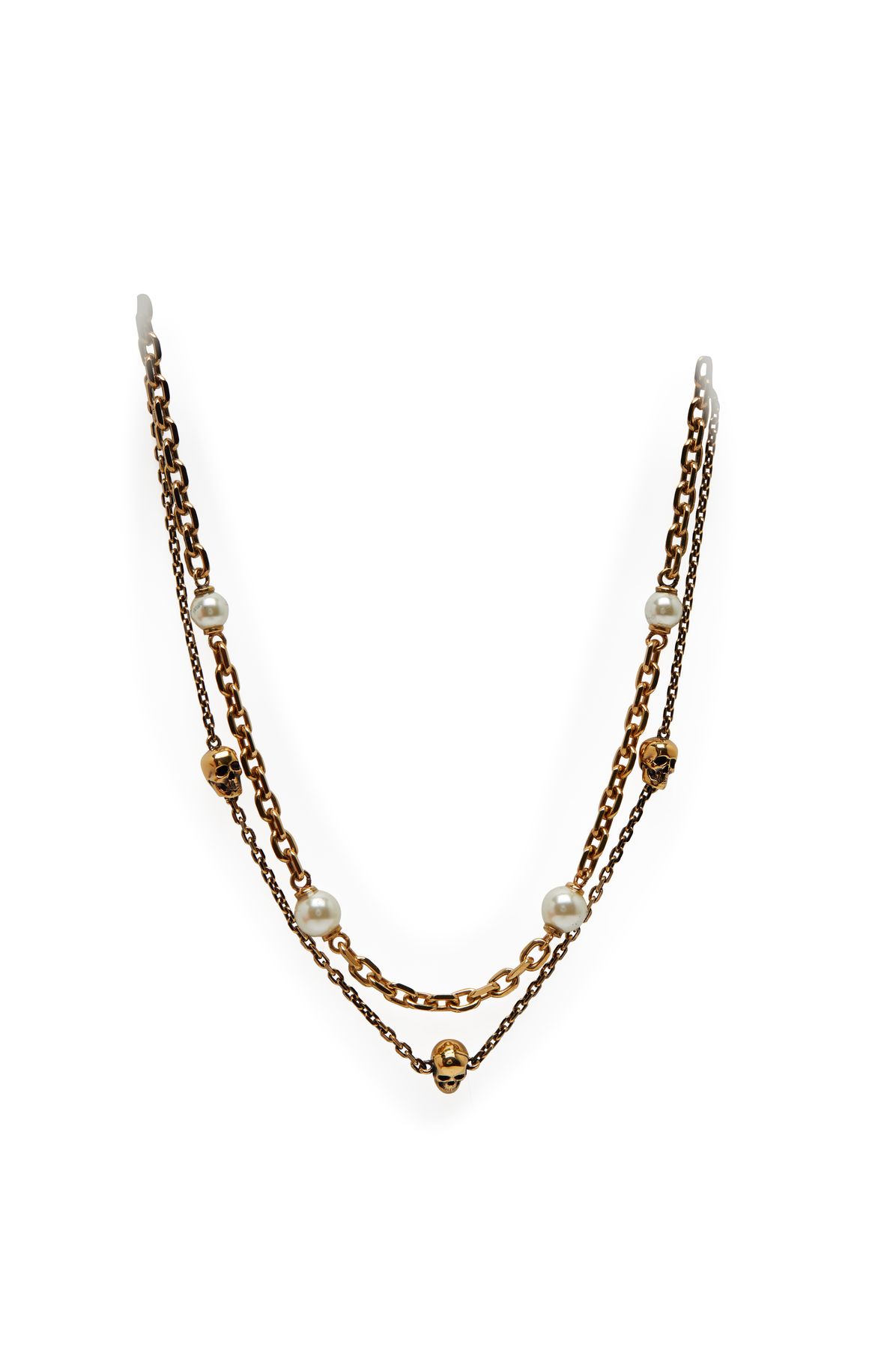 Alexander McQueen Pearl and skull necklace