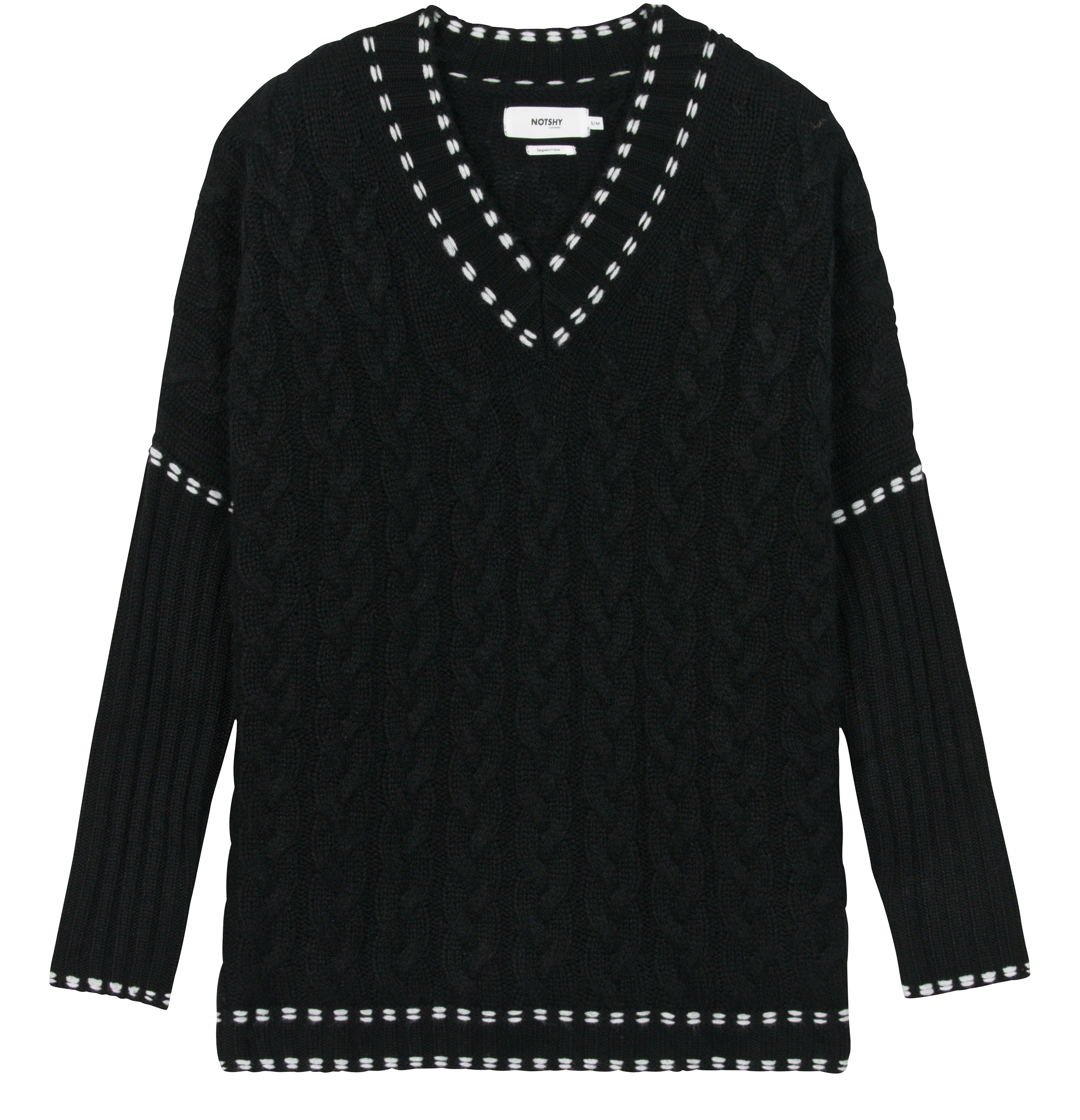  Anushka cable knit cashmere poncho