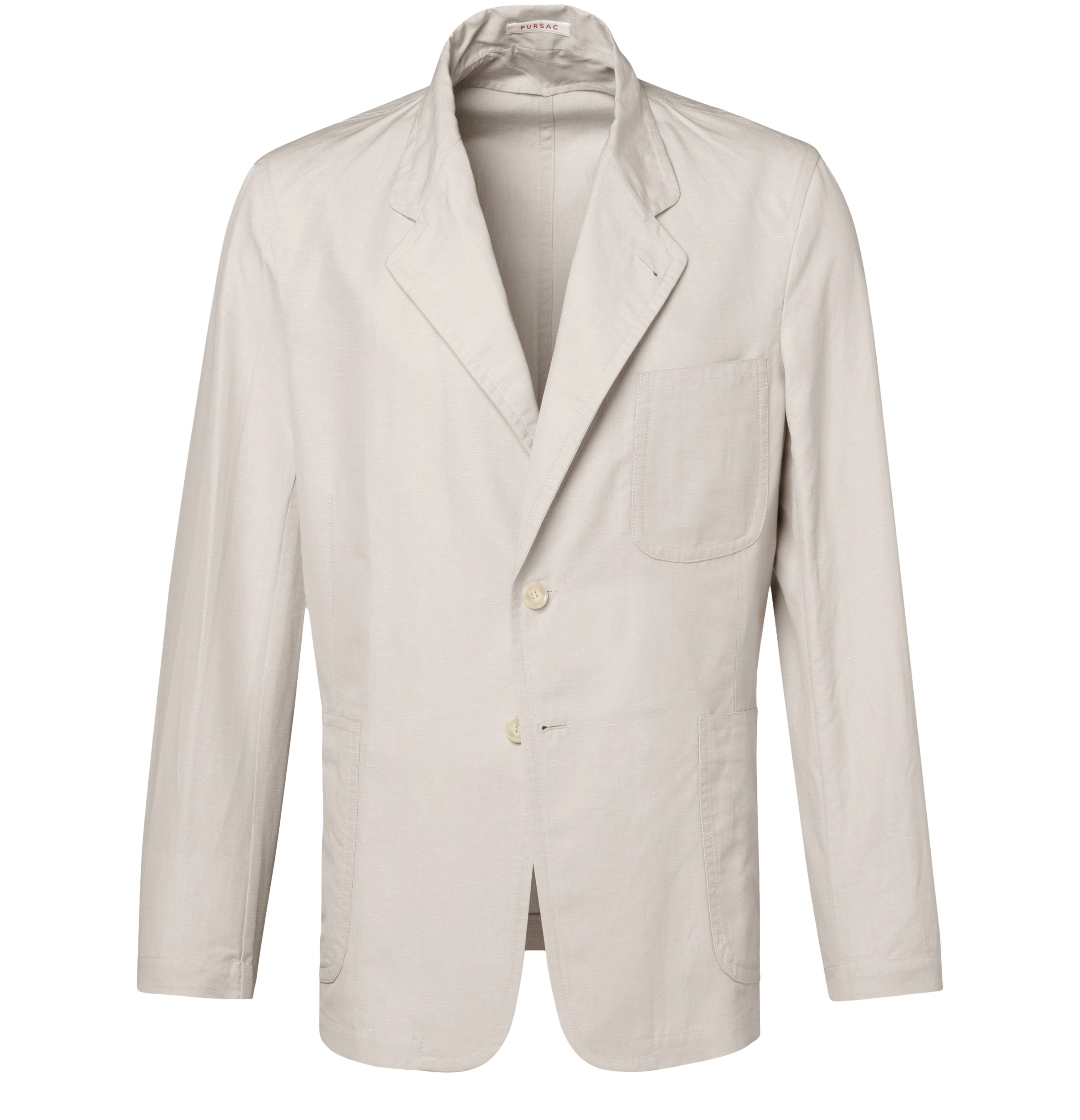  Soft linen and cotton straight-cut jacket