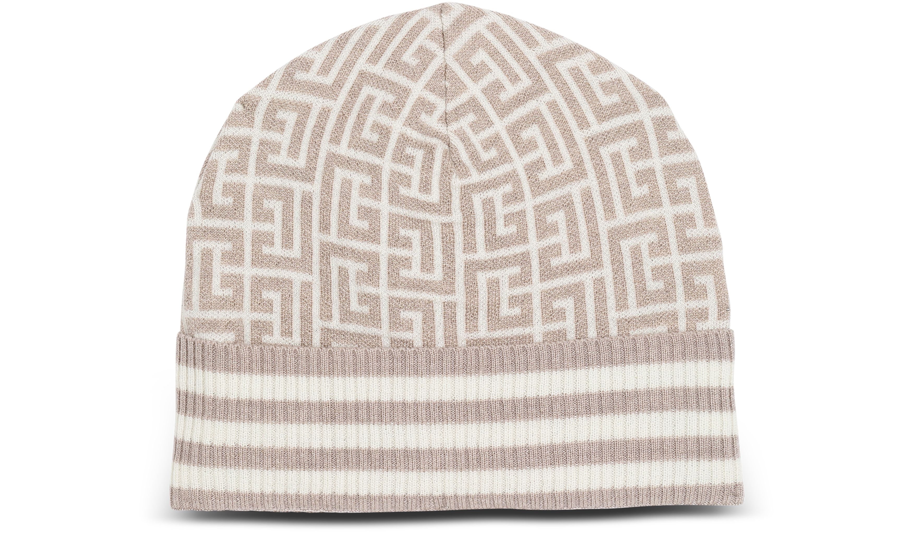 Balmain Monogrammed embroidered wool hat