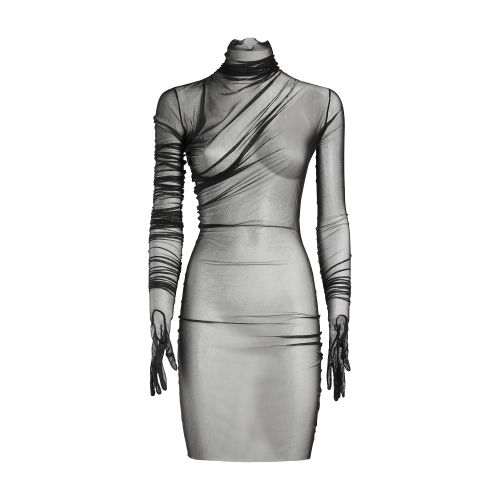 Ann Demeulemeester Xenia Draped T-Shirt With Gloved Long Sleeves