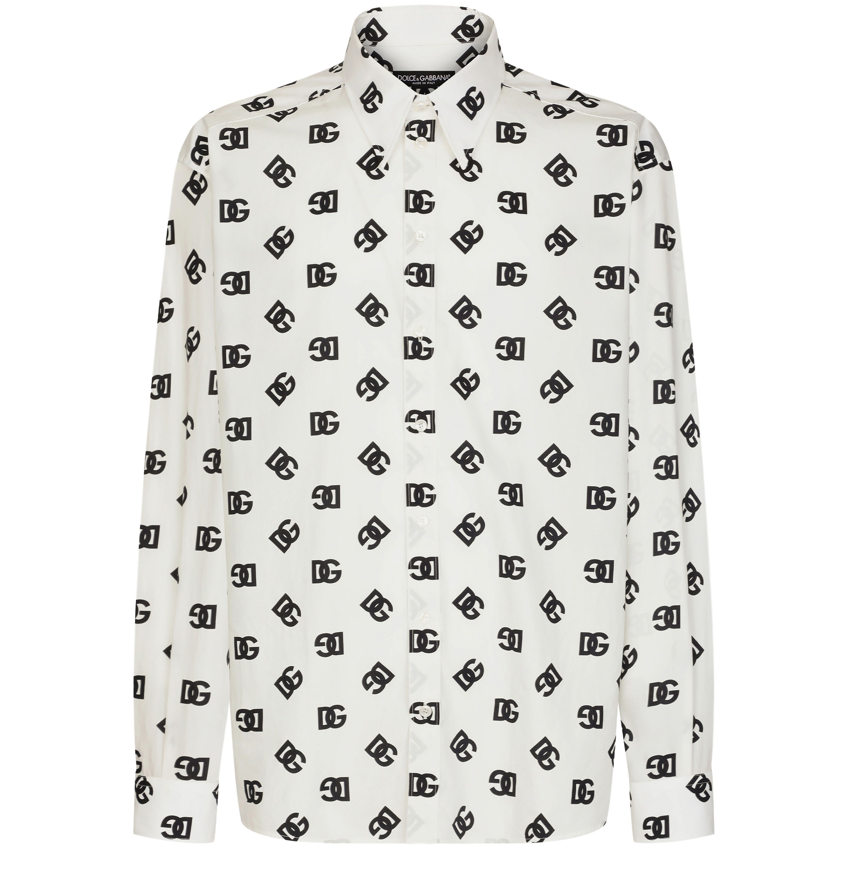 Dolce & Gabbana Oversize cotton shirt with DG Monogram print