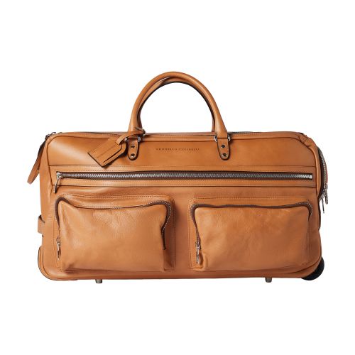 Brunello Cucinelli Split-leather wheeled bag