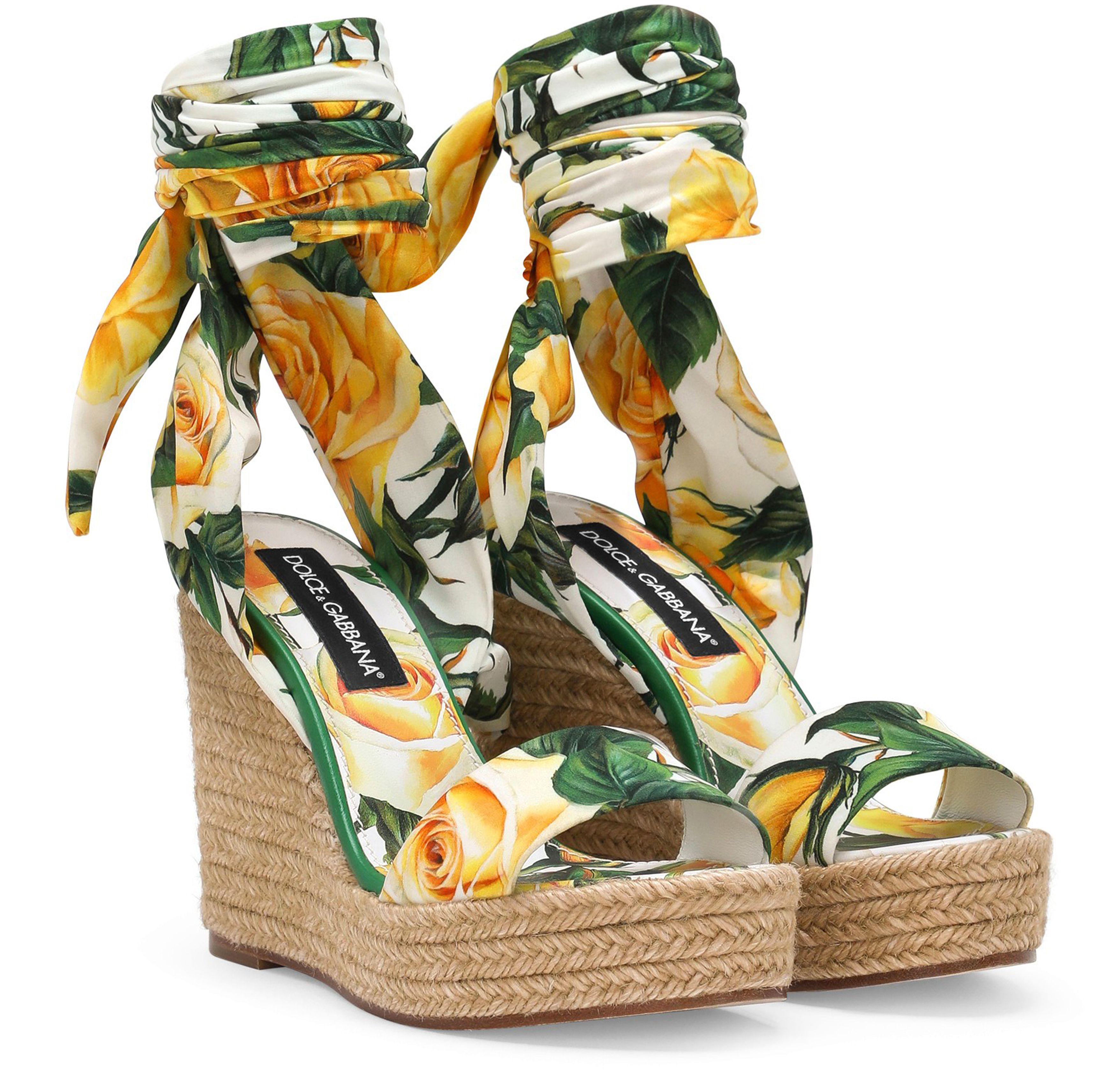 Dolce & Gabbana Printed charmeuse wedge