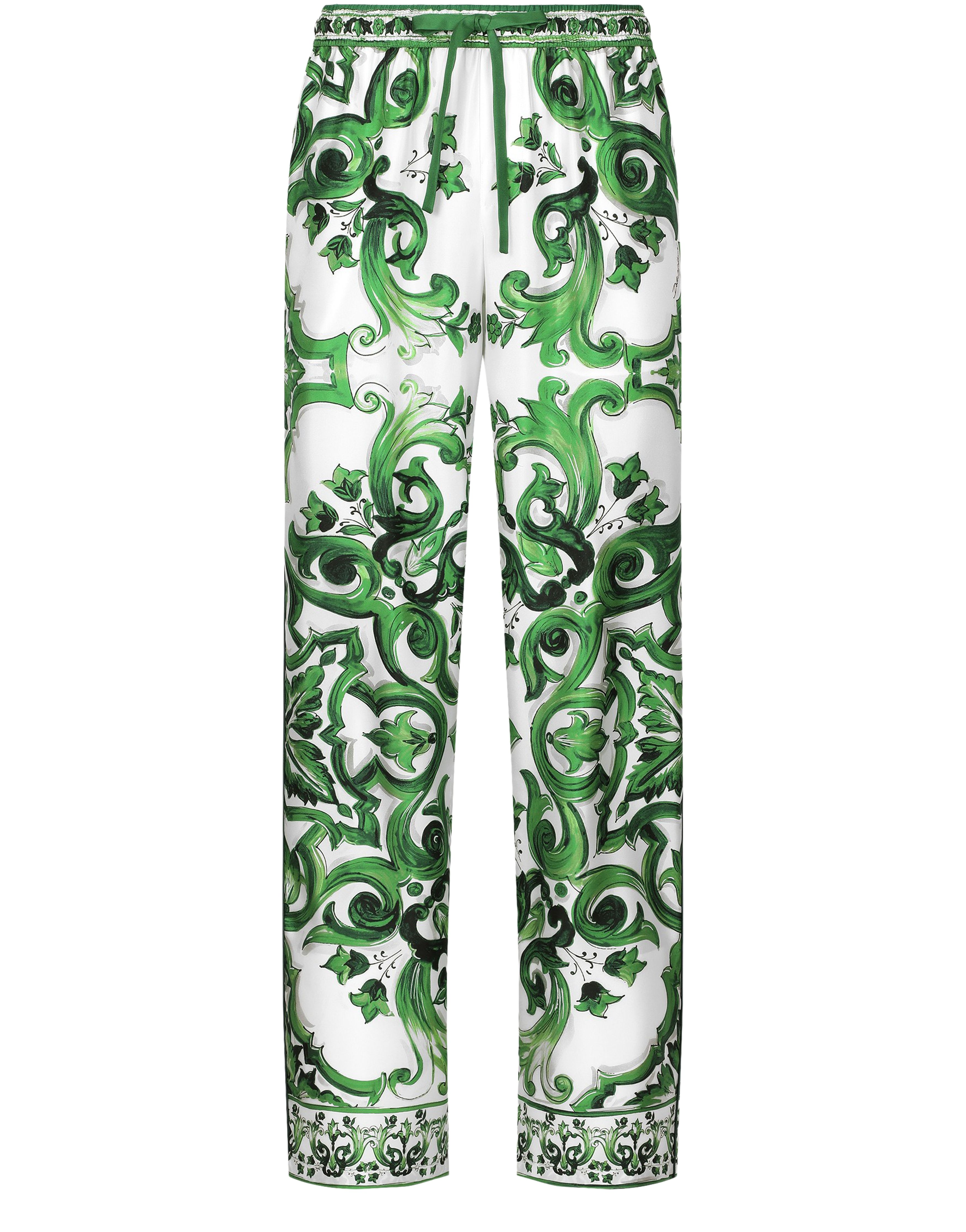 Dolce & Gabbana Majolica silk twill jogging pants