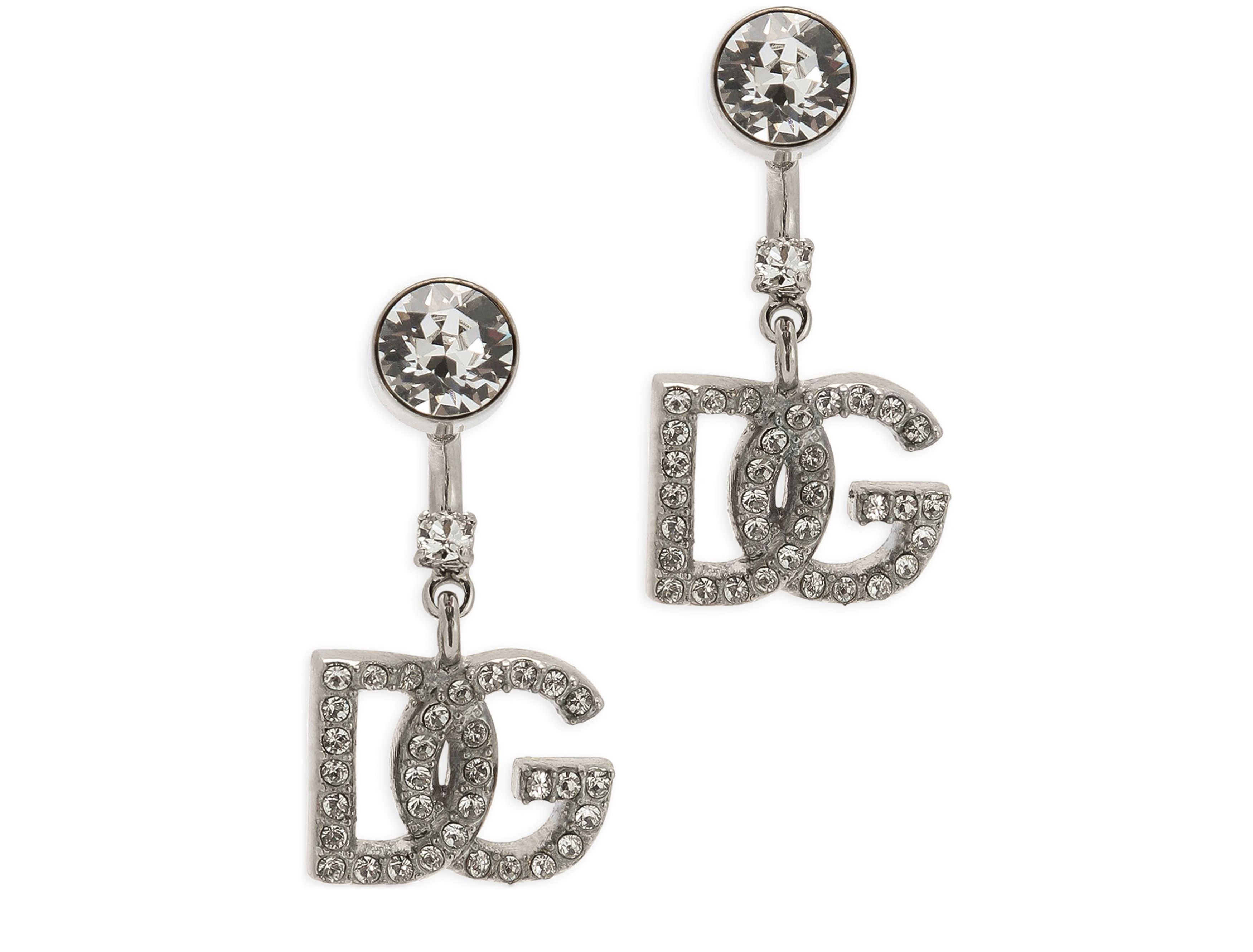 Dolce & Gabbana Earrings with DG logo and rhinestones