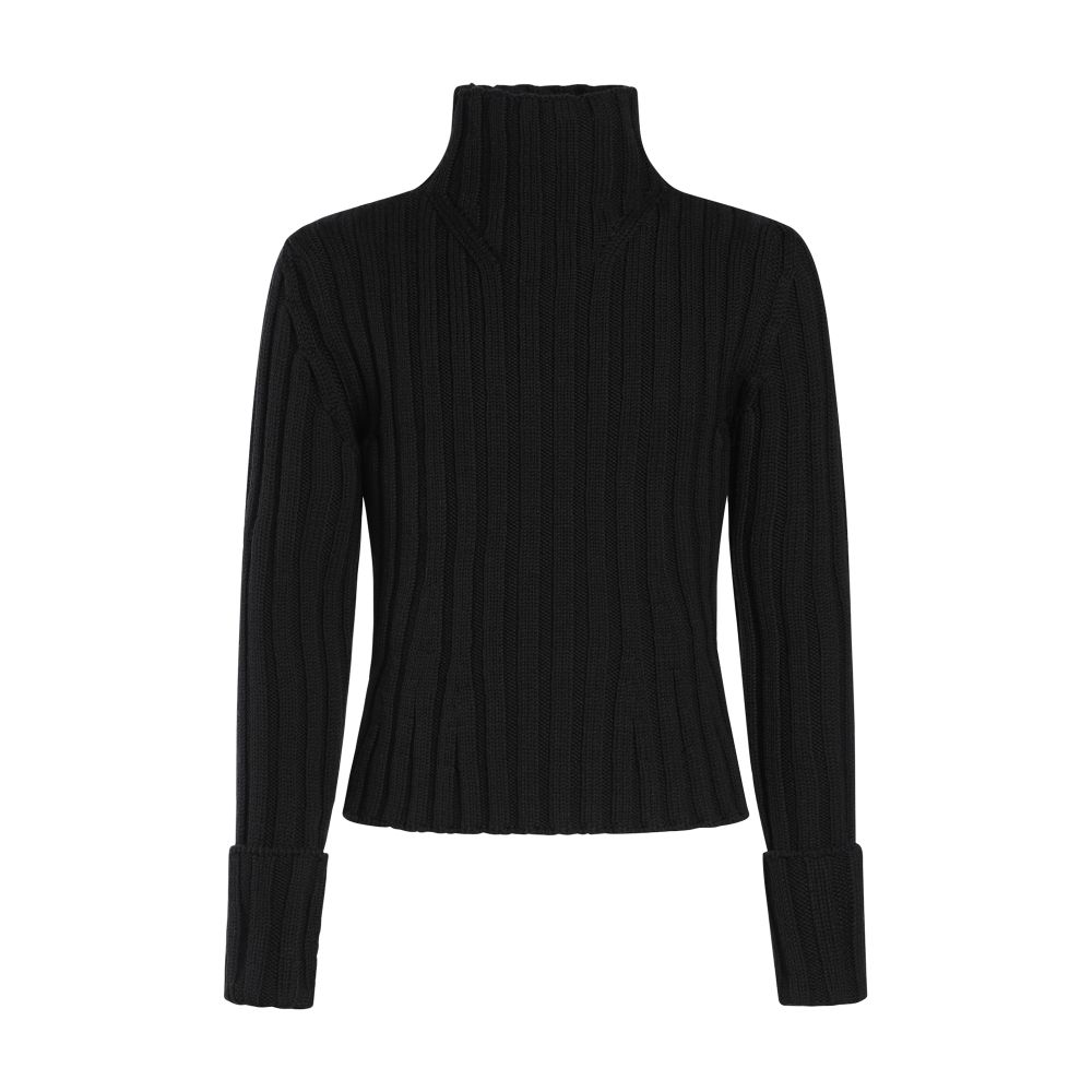 Ann Demeulemeester Warre Cropped Rib Darted High Neck Sweater