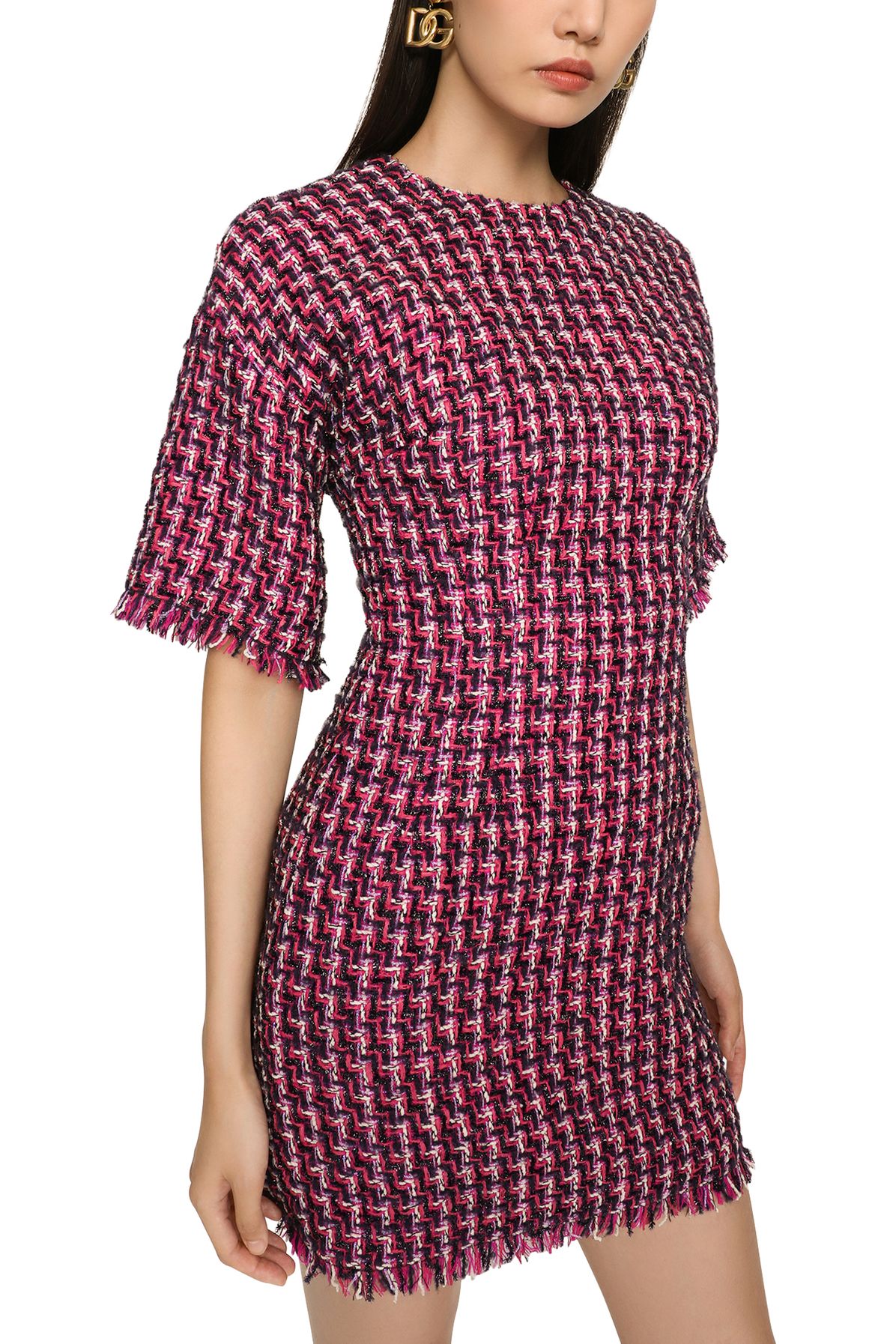 Dolce & Gabbana Short tweed fit-and-flare dress