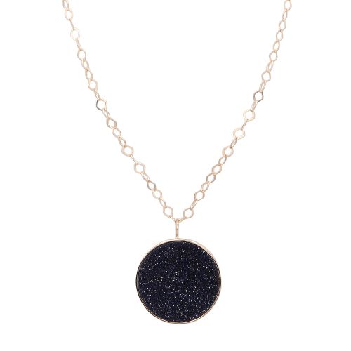  Jumbo ever blue sand stone disc on chain