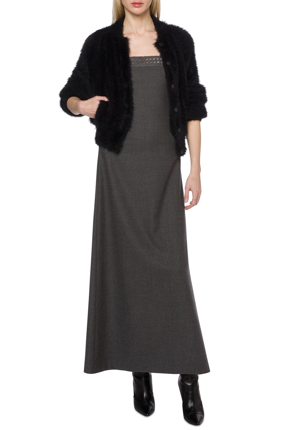 Alberta Ferretti Cardigan in furry-effect fabric