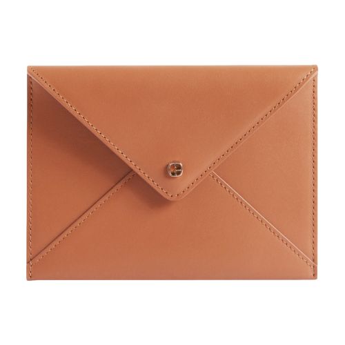  Camel leather clutch bag