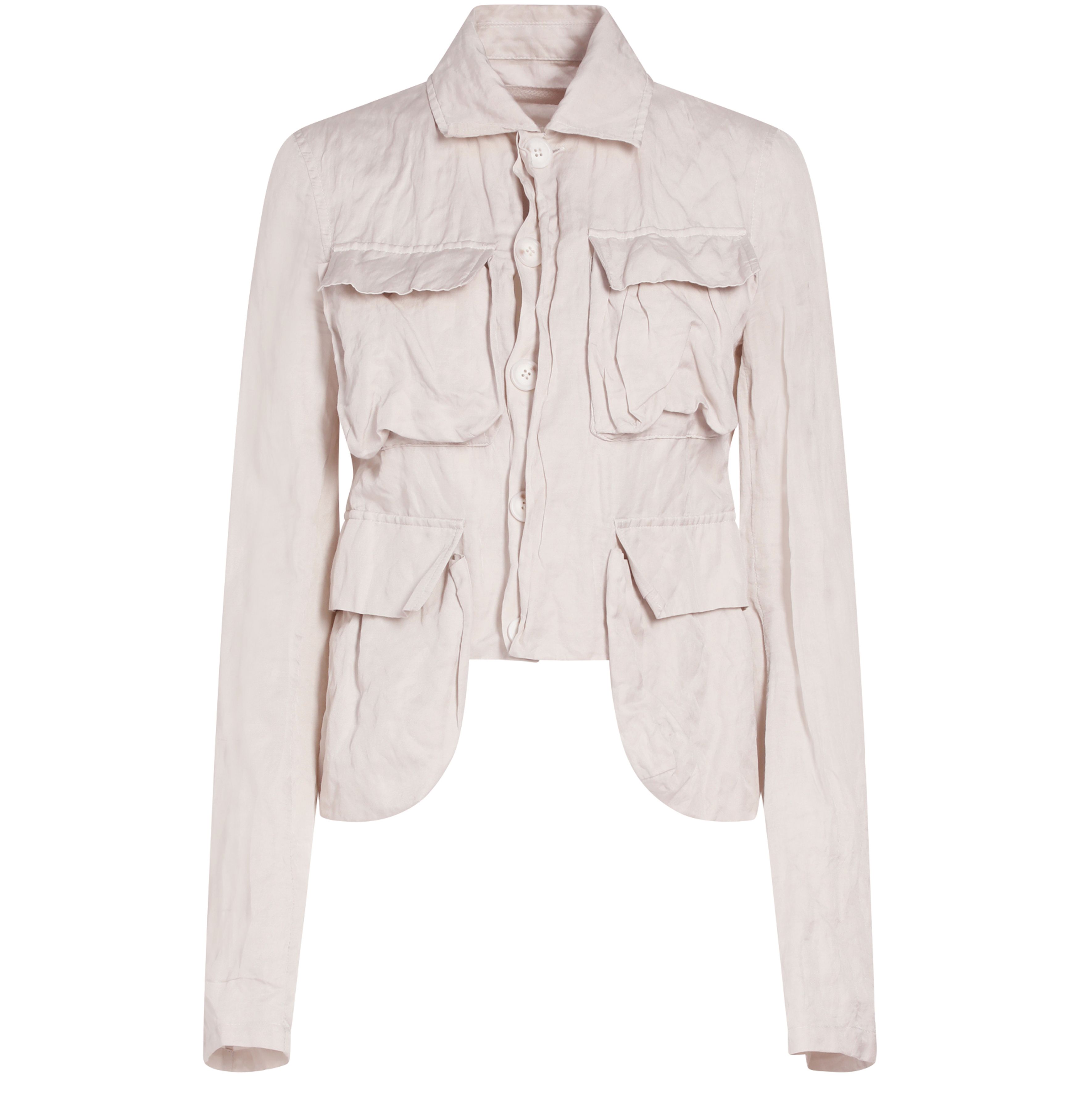 Ann Demeulemeester Fine ultra light cropped cargo jacket