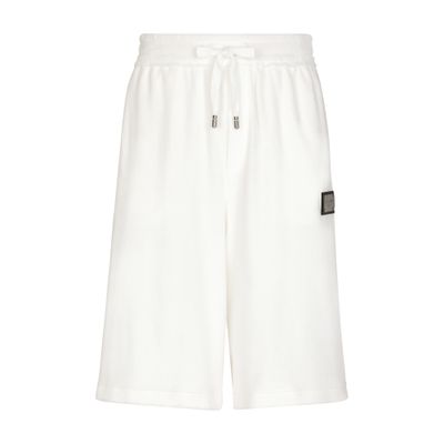 Dolce & Gabbana Jersey Sweat Shorts with Logo Plaque