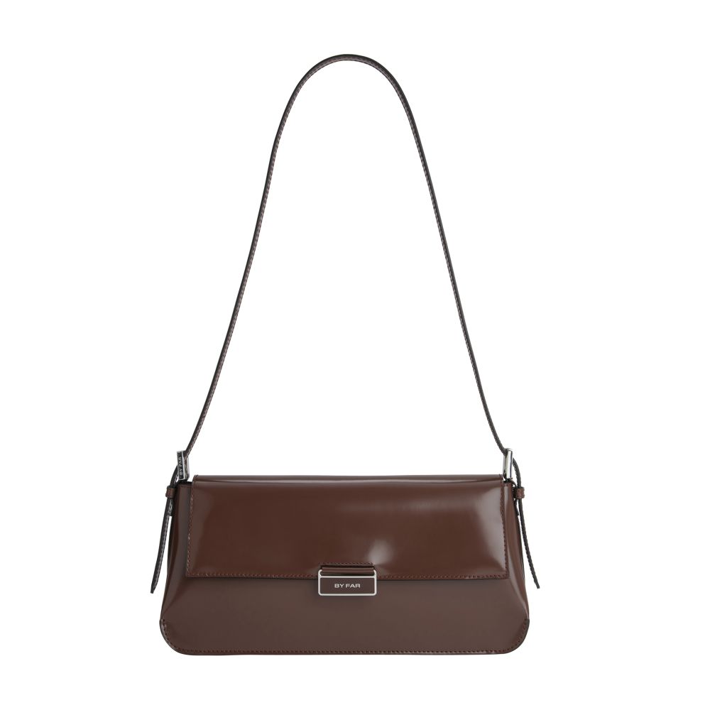 BY FAR Tilda Semi Patent Leather Shoulder Bag