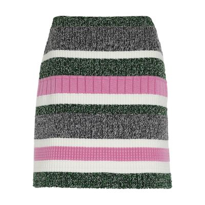 Barrie Striped cashmere short skirt