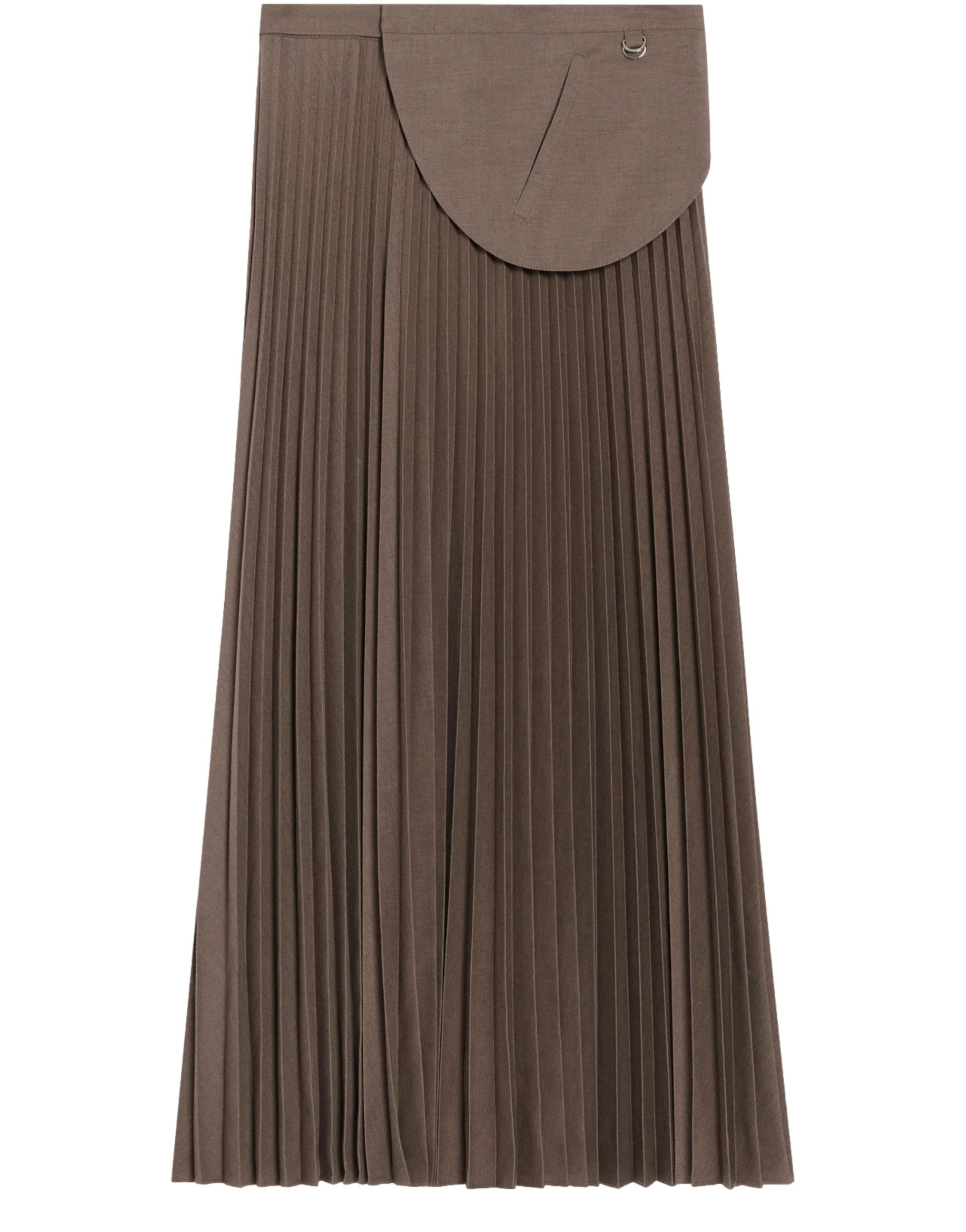  Mocha pleated long skirt