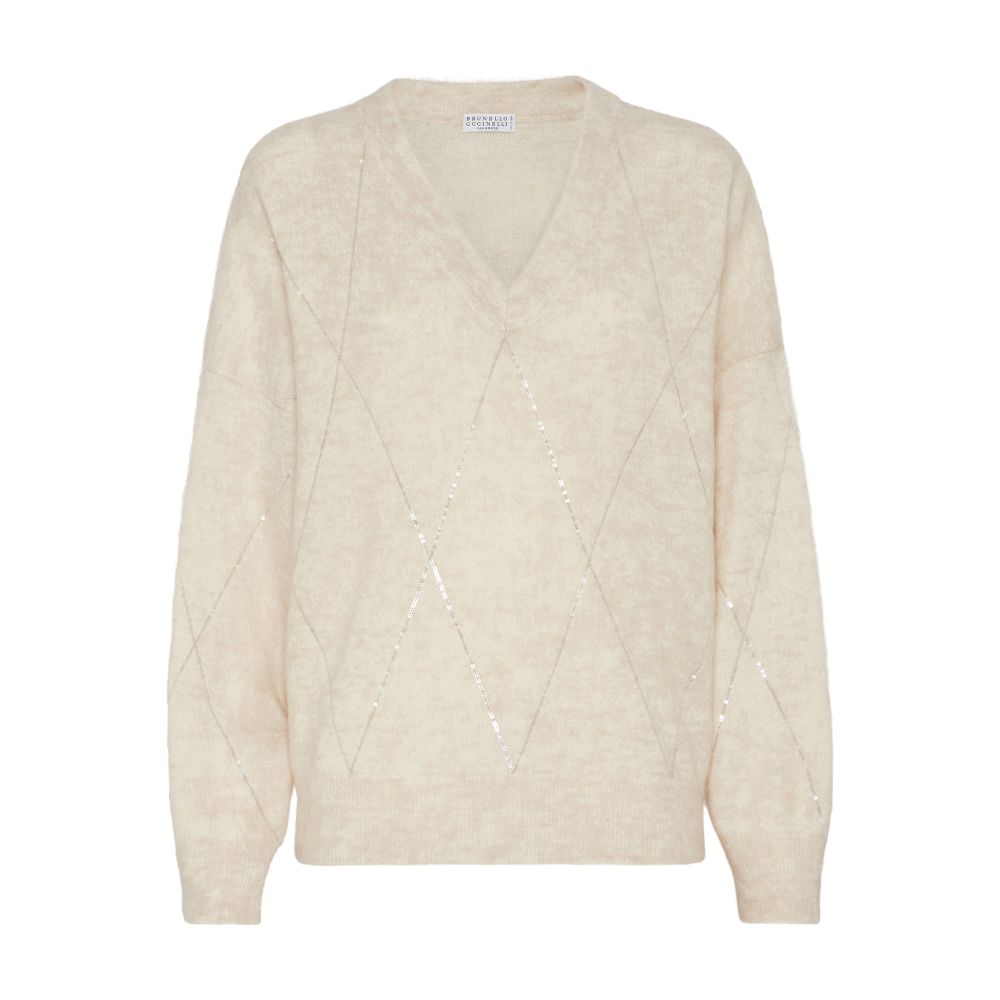 Brunello Cucinelli Sweater with Dazzling Argyle Embroidery