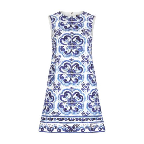 Dolce & Gabbana Short Dress In Majolica Print Brocade