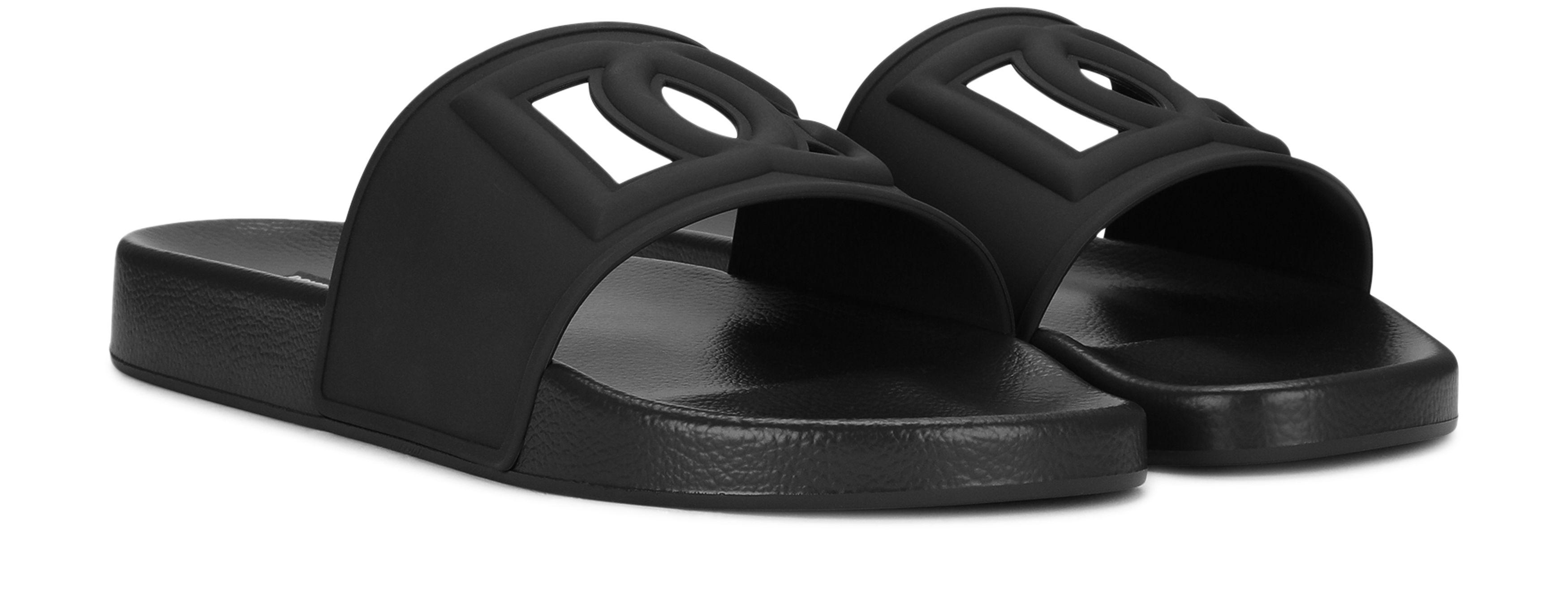 Dolce & Gabbana Rubber beachwear sliders with DG logo