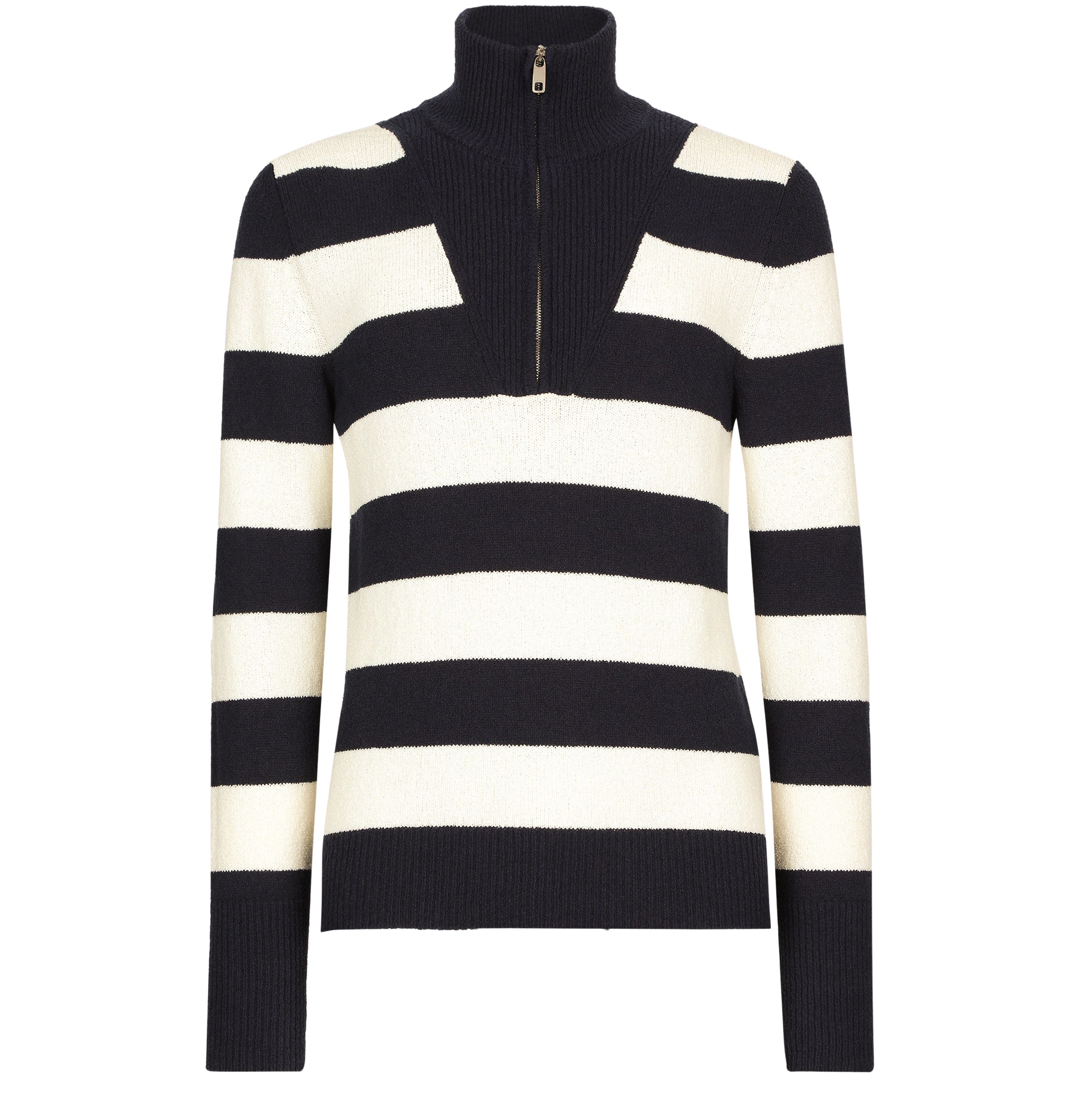 Dolce & Gabbana Striped cotton pullover with zipper