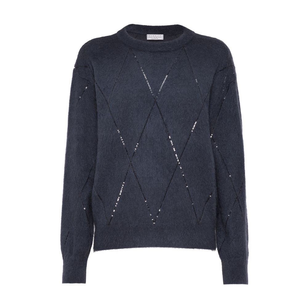 Brunello Cucinelli Sweater with Dazzling Argyle Embroidery