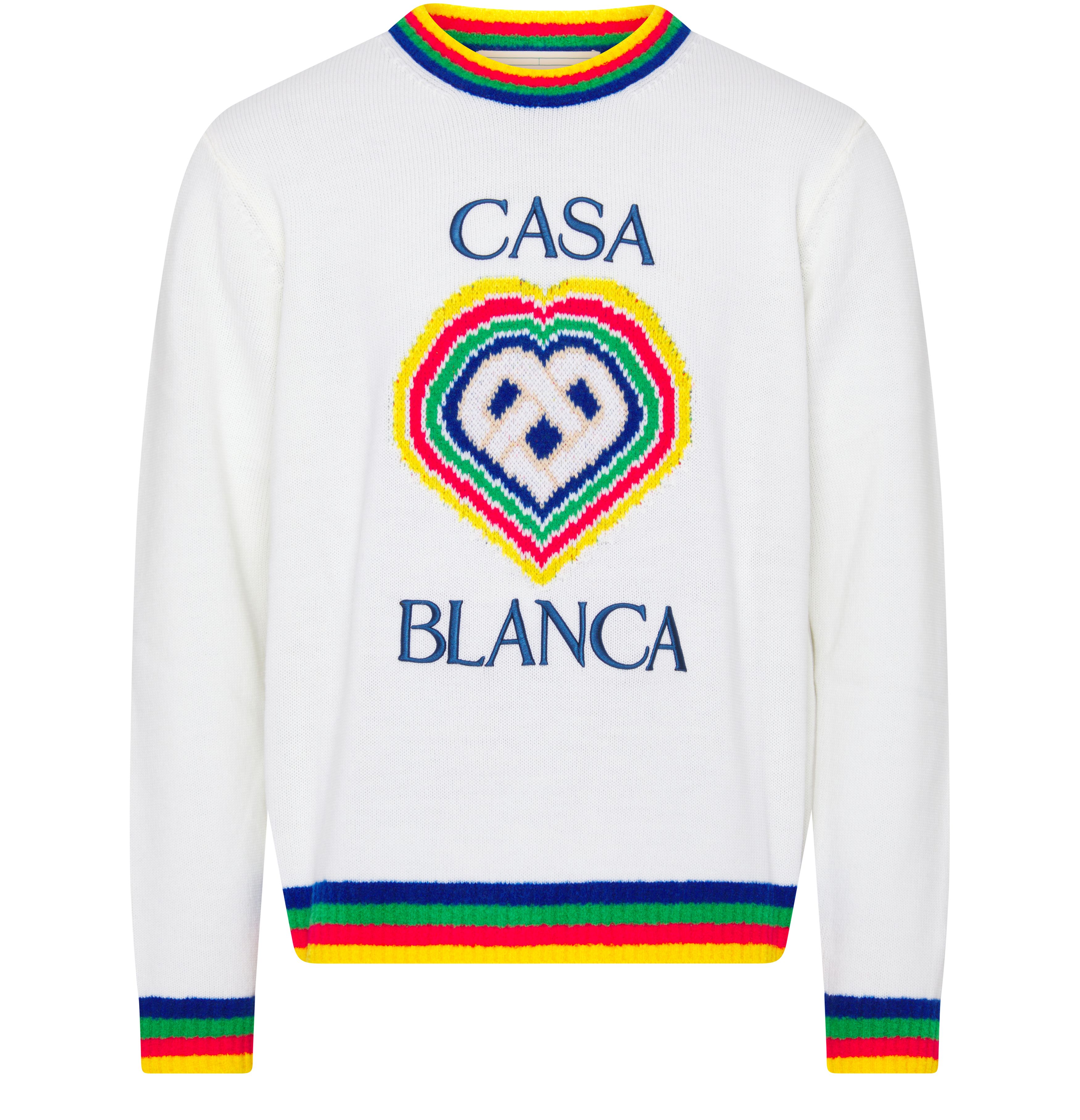 Casablanca Heart Boucle Brand crew neck sweater