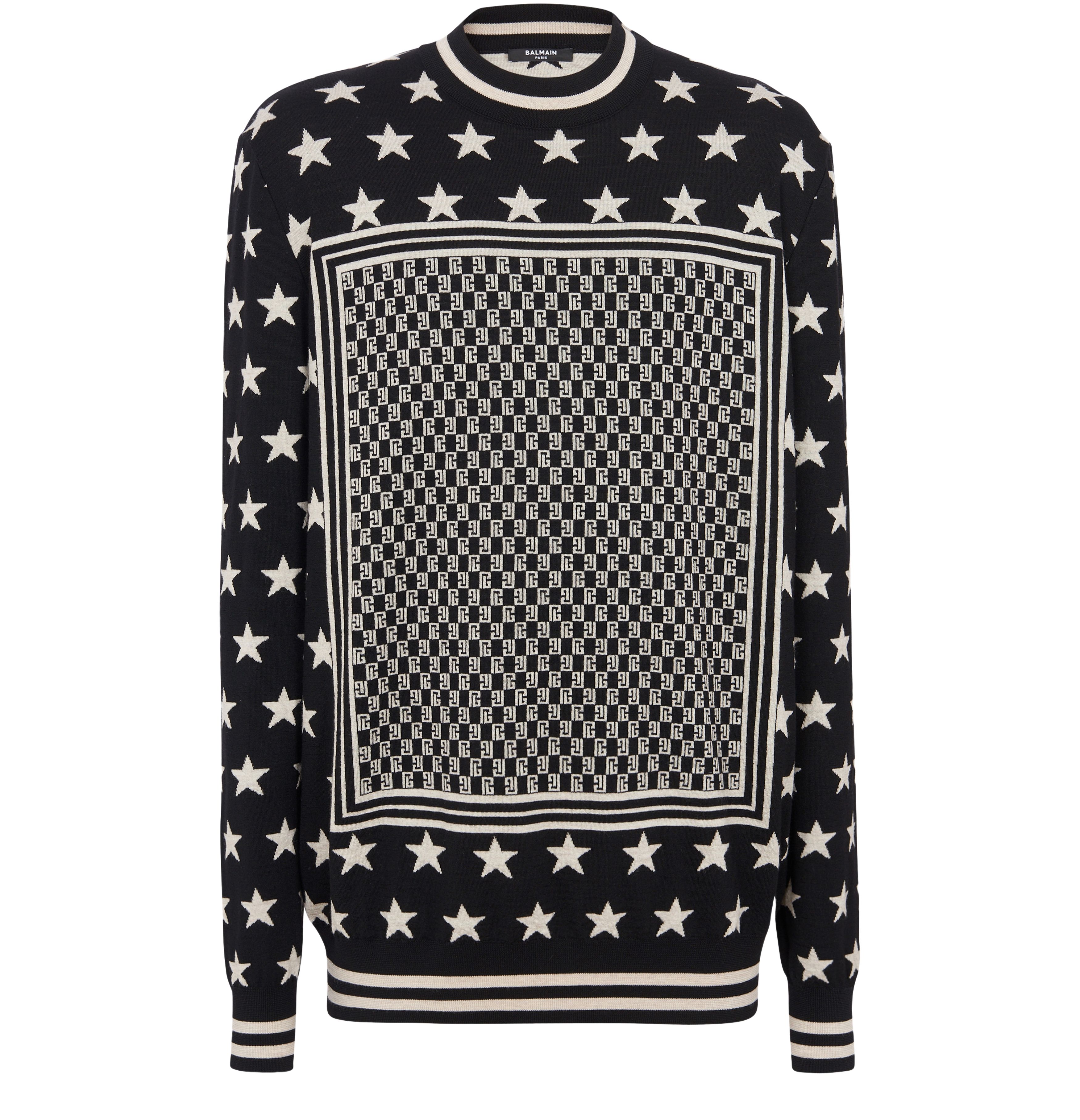 Balmain Mini Monogram Stars Sweater