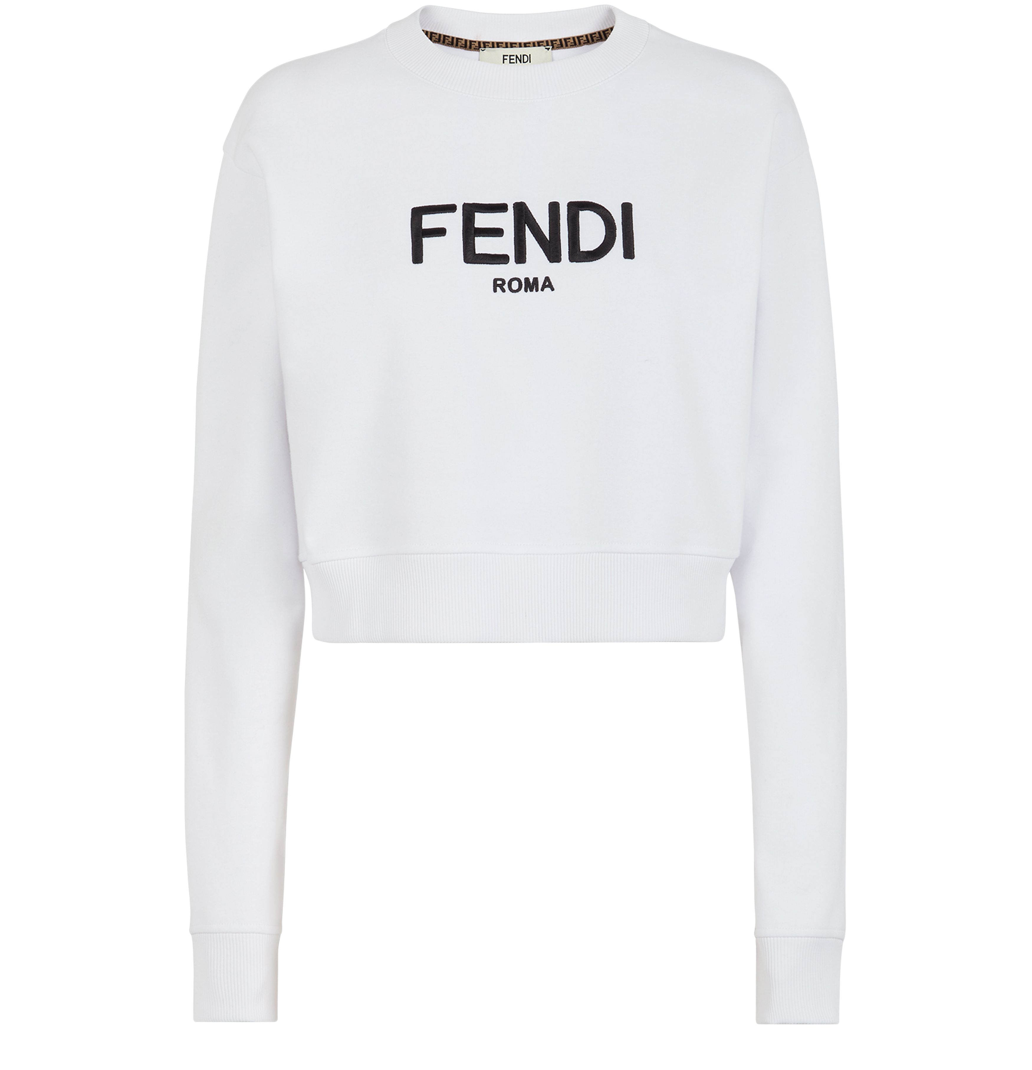 FENDI Cropped sweatshirt with a crew neck