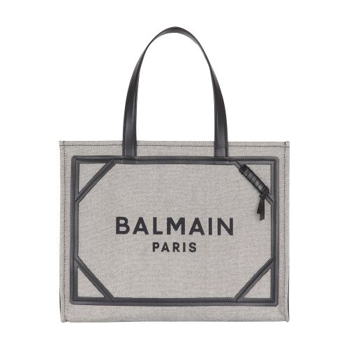 Balmain B-Army 42 Canvas and Leather Shopper