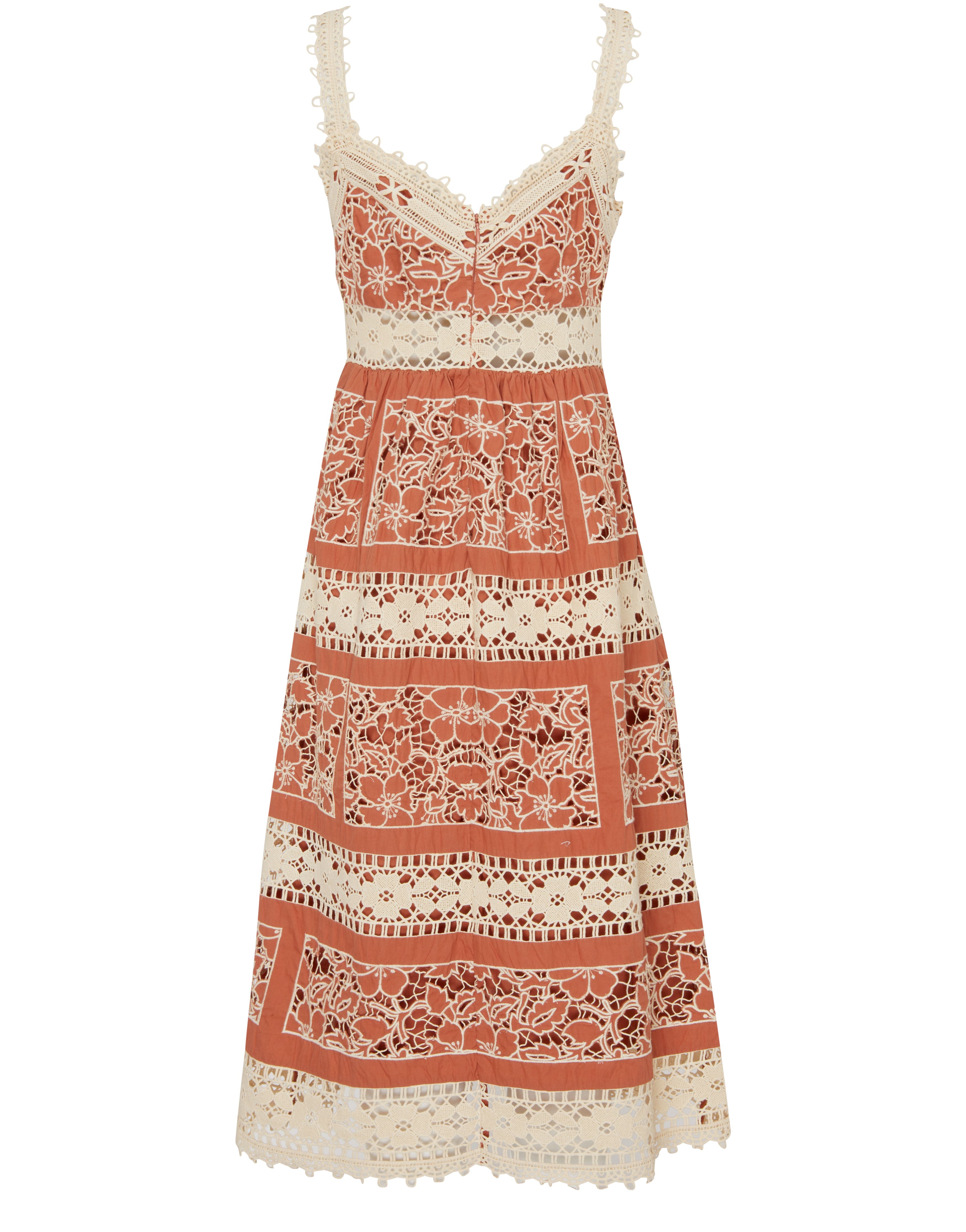  Joah embroidery sleeveless midi dress