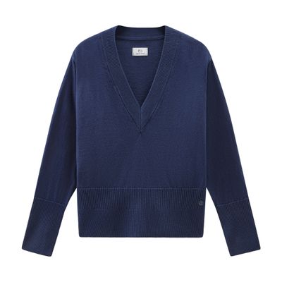 Woolrich V-neck sweater in cotton and cashmere