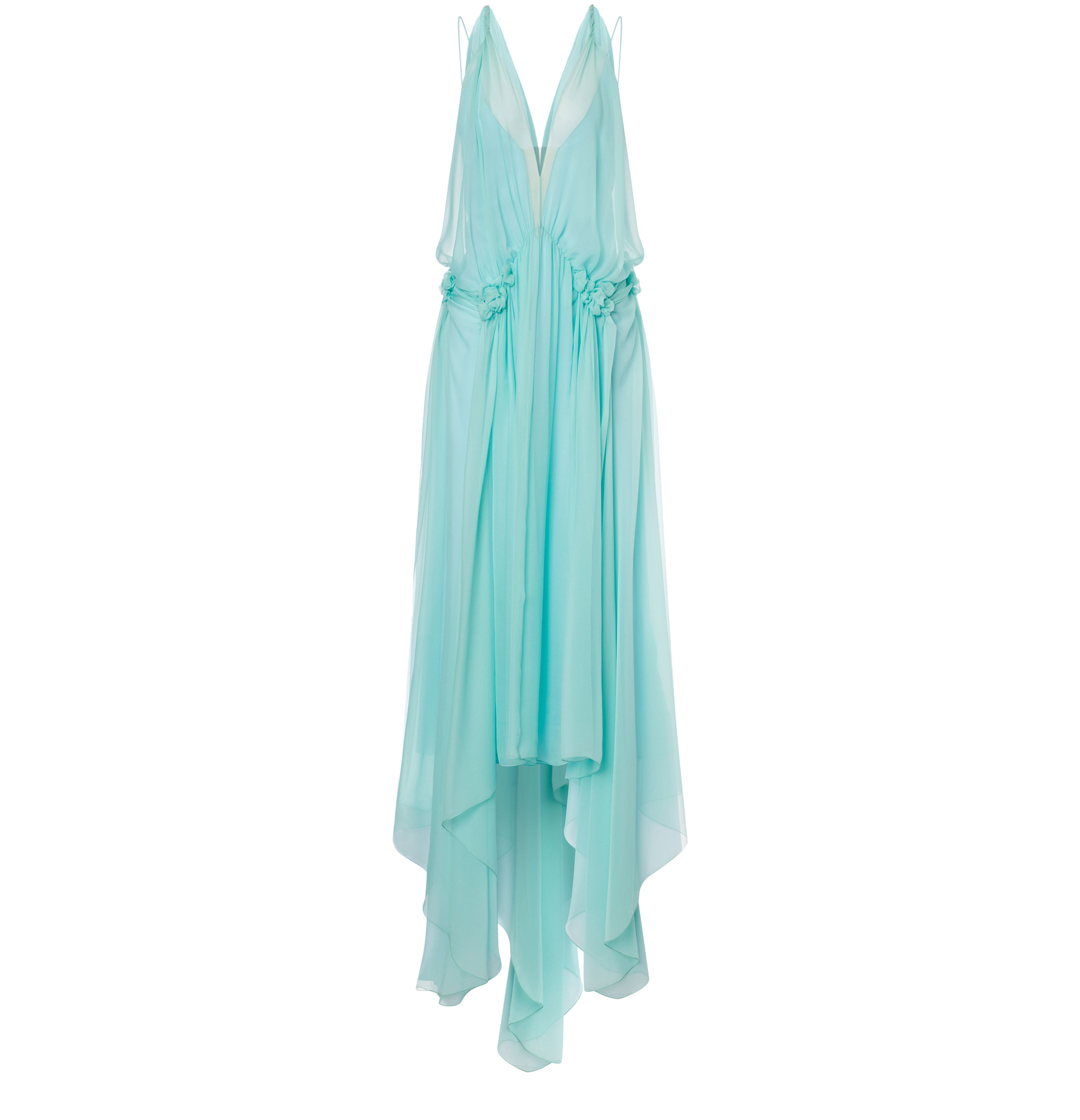 Alberta Ferretti Organic chiffon longuette dress