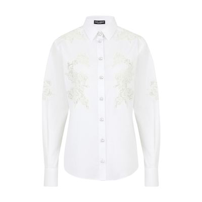 Dolce & Gabbana Poplin shirt with lace openwork