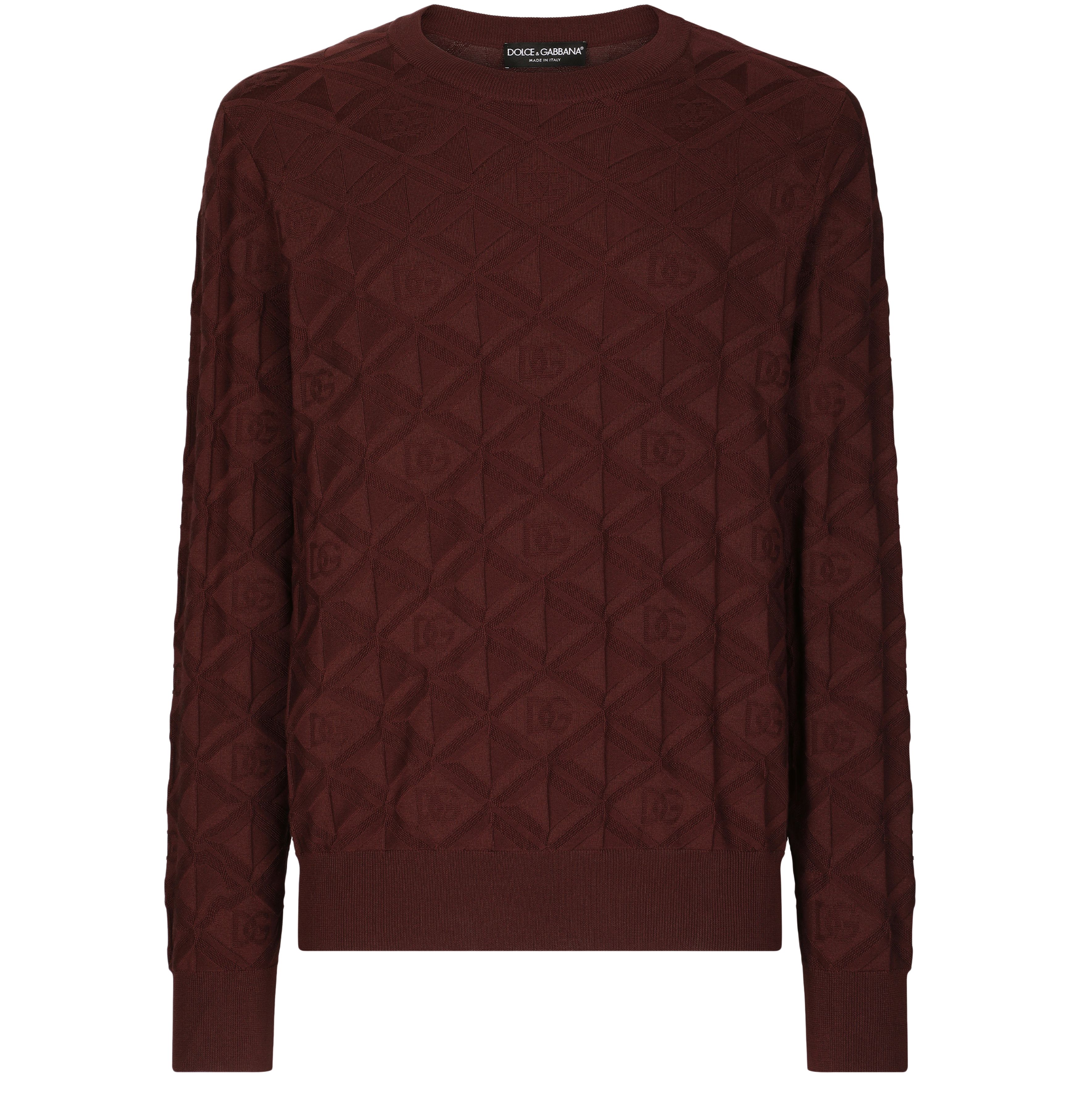 Dolce & Gabbana 3D silk jacquard round-neck sweater