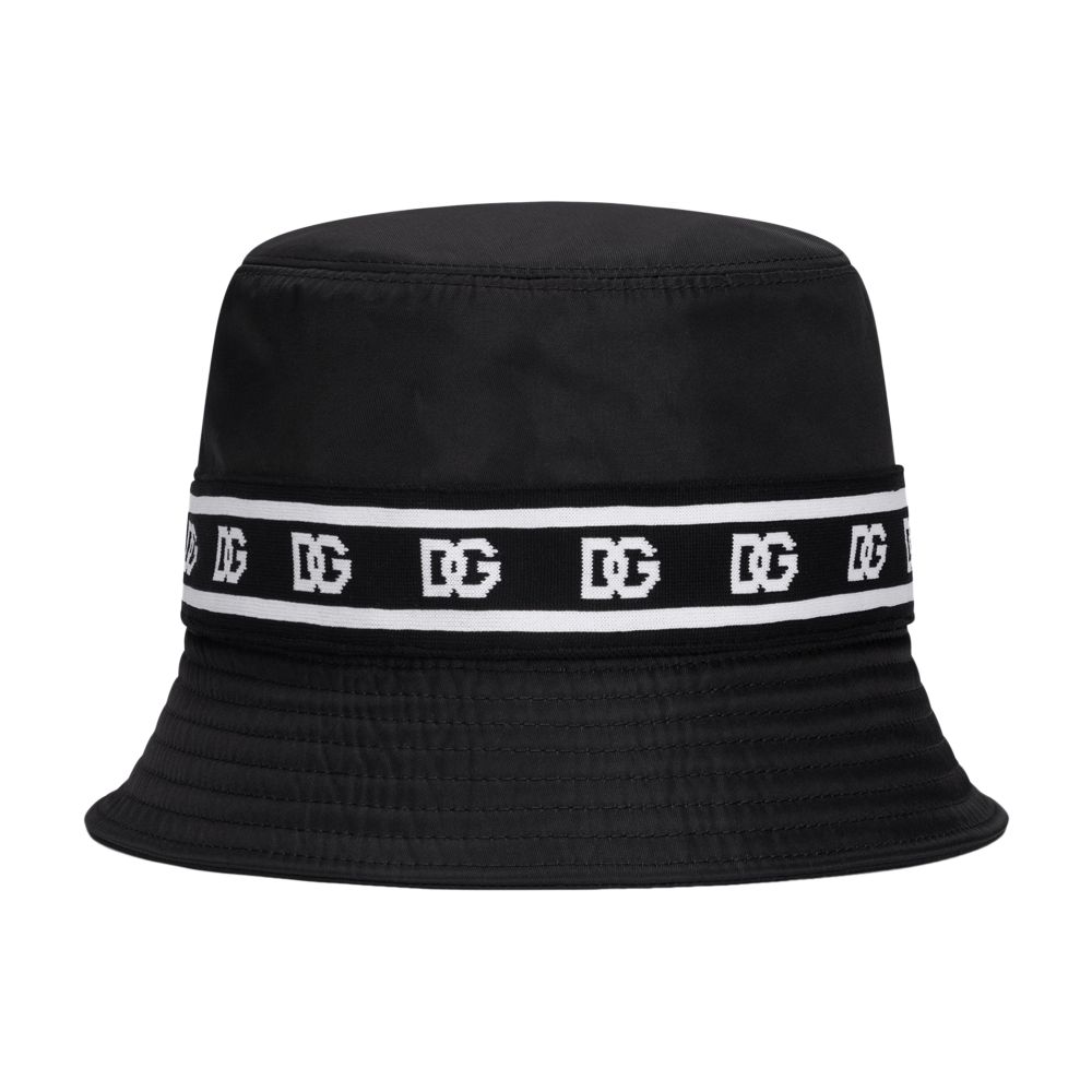 Dolce & Gabbana Nylon bucket hat with branded-band print