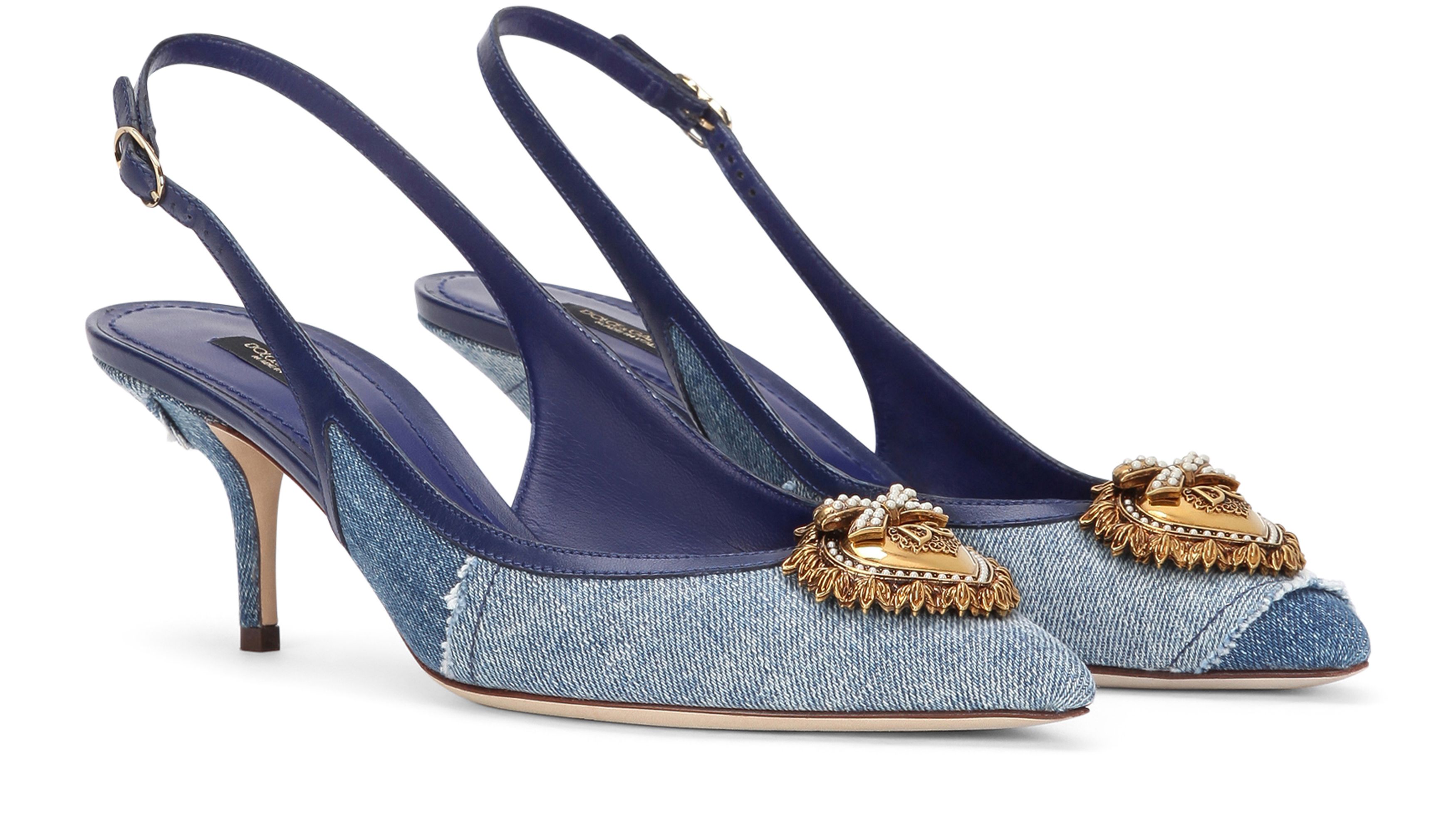 Dolce & Gabbana Devotion slingbacks in denim