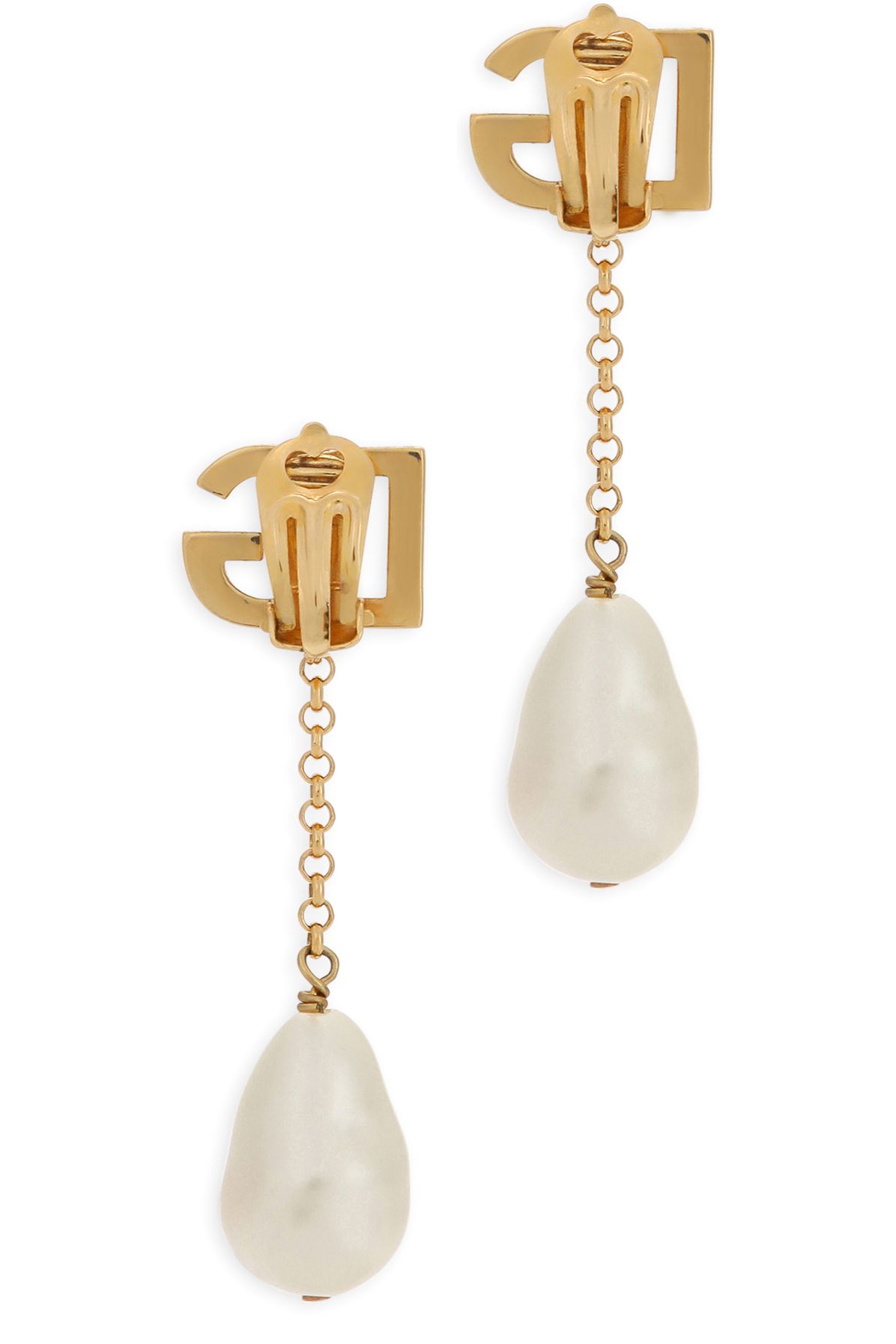 Dolce & Gabbana Drop earrings with pearls and DG logo