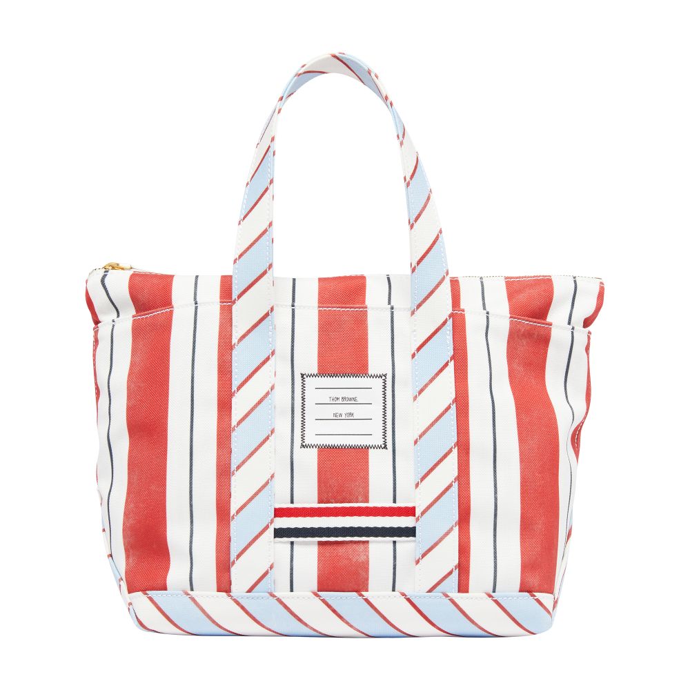 Thom Browne Striped canvas tote bag