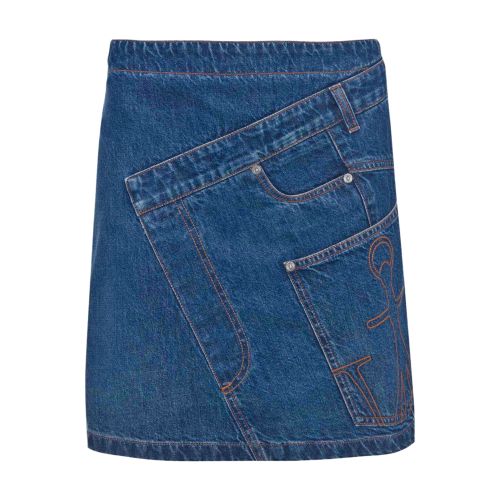  Twisted mini denim skirt