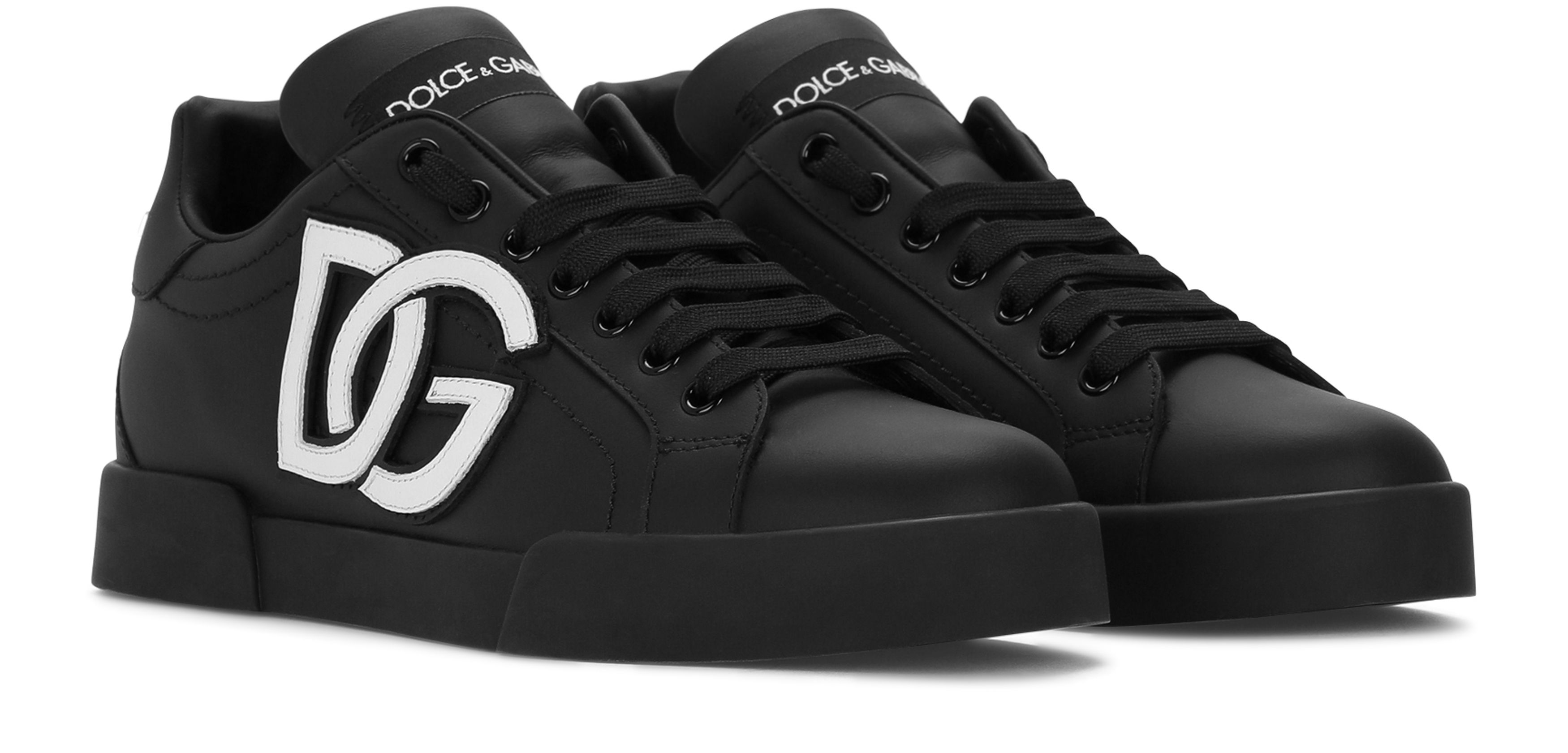 Dolce & Gabbana Portofino calfskin sneakers with DG logo