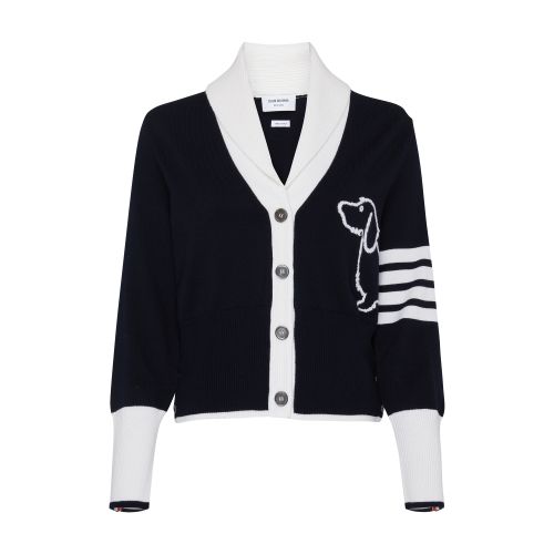 Thom Browne 4-Bar cardigan in fine merino wool