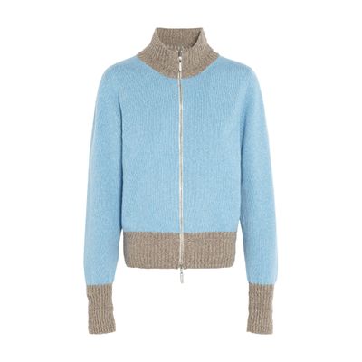 Barrie Mottled cashmere zip-up jacket