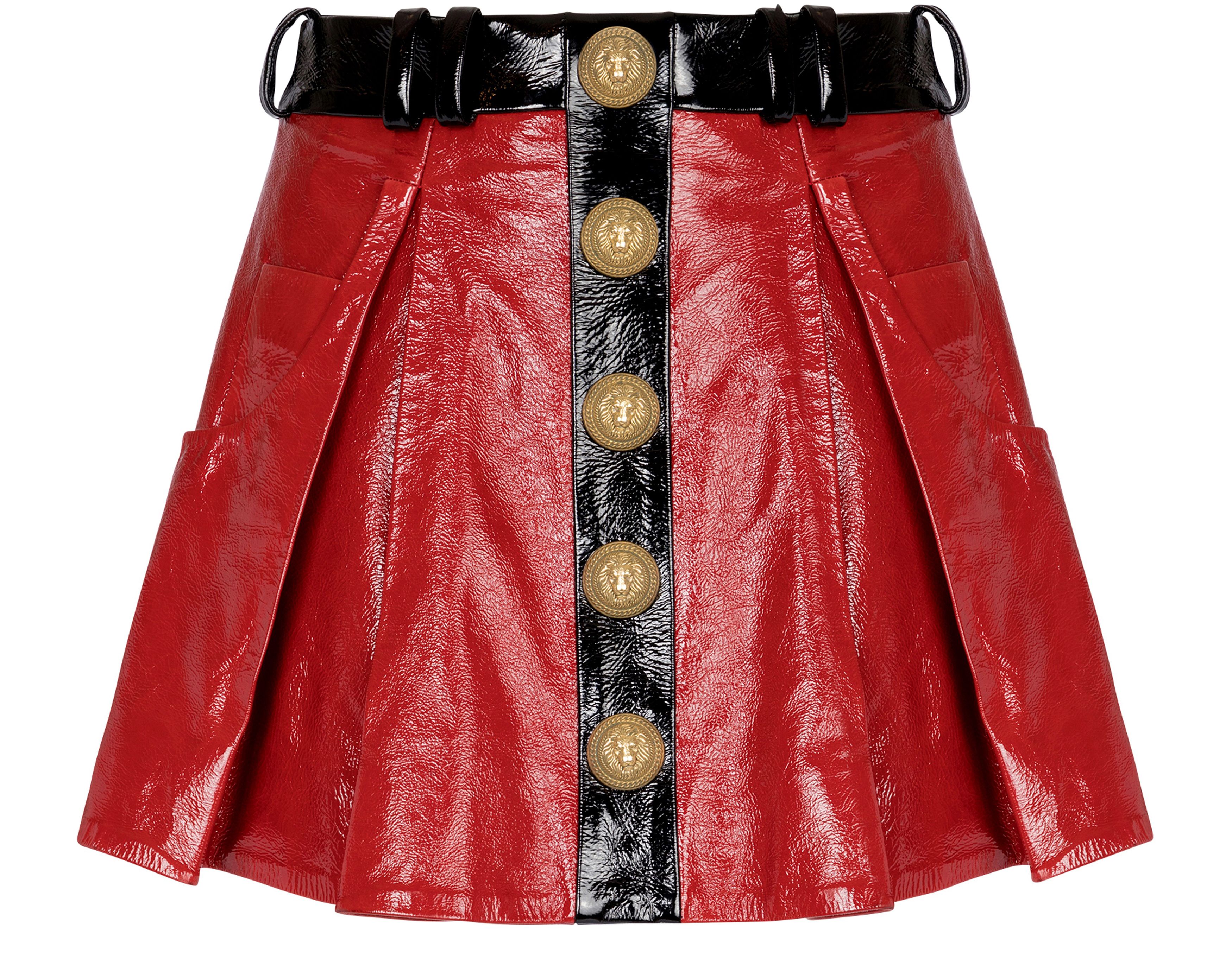 Balmain Patent leather pleated skirt