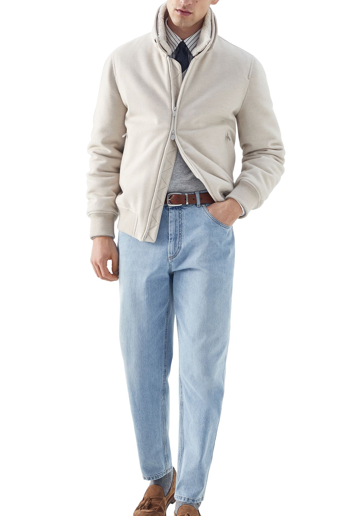 Brunello Cucinelli Padded aviator jacket