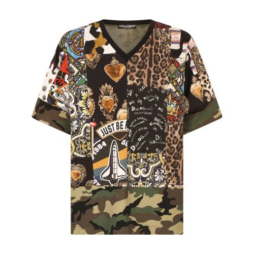 Dolce & Gabbana Technical jersey patchwork T-shirt