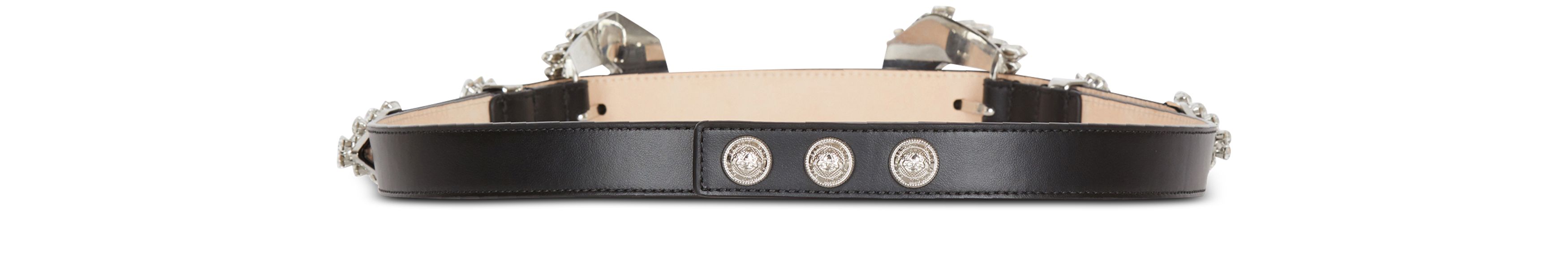 Balmain Western Leather and Crystals Belt