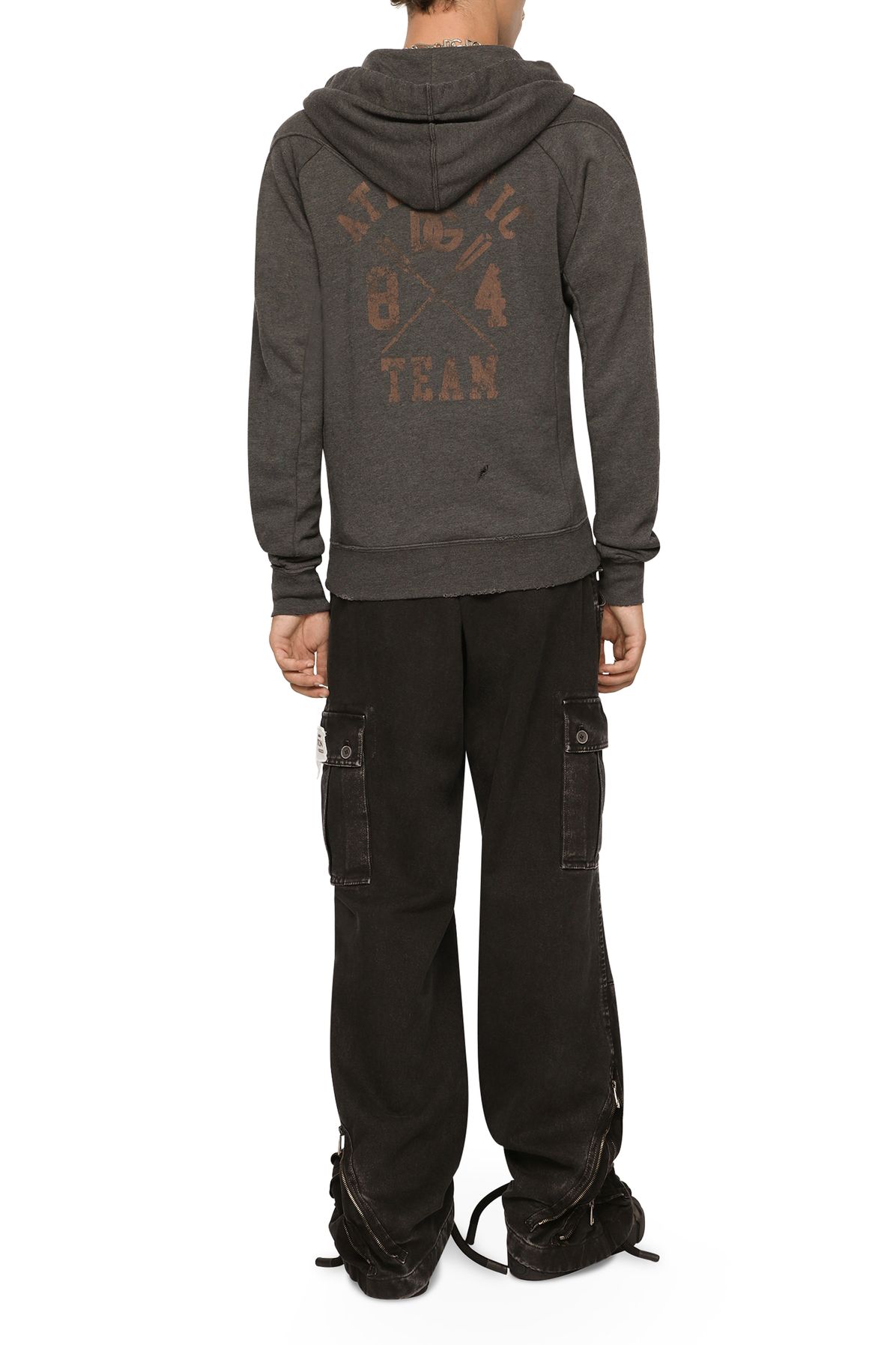 Dolce & Gabbana Zip-up jersey hoodie with print