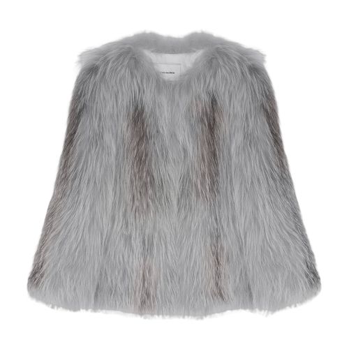 Yves Salomon Knitted fox fur jacket