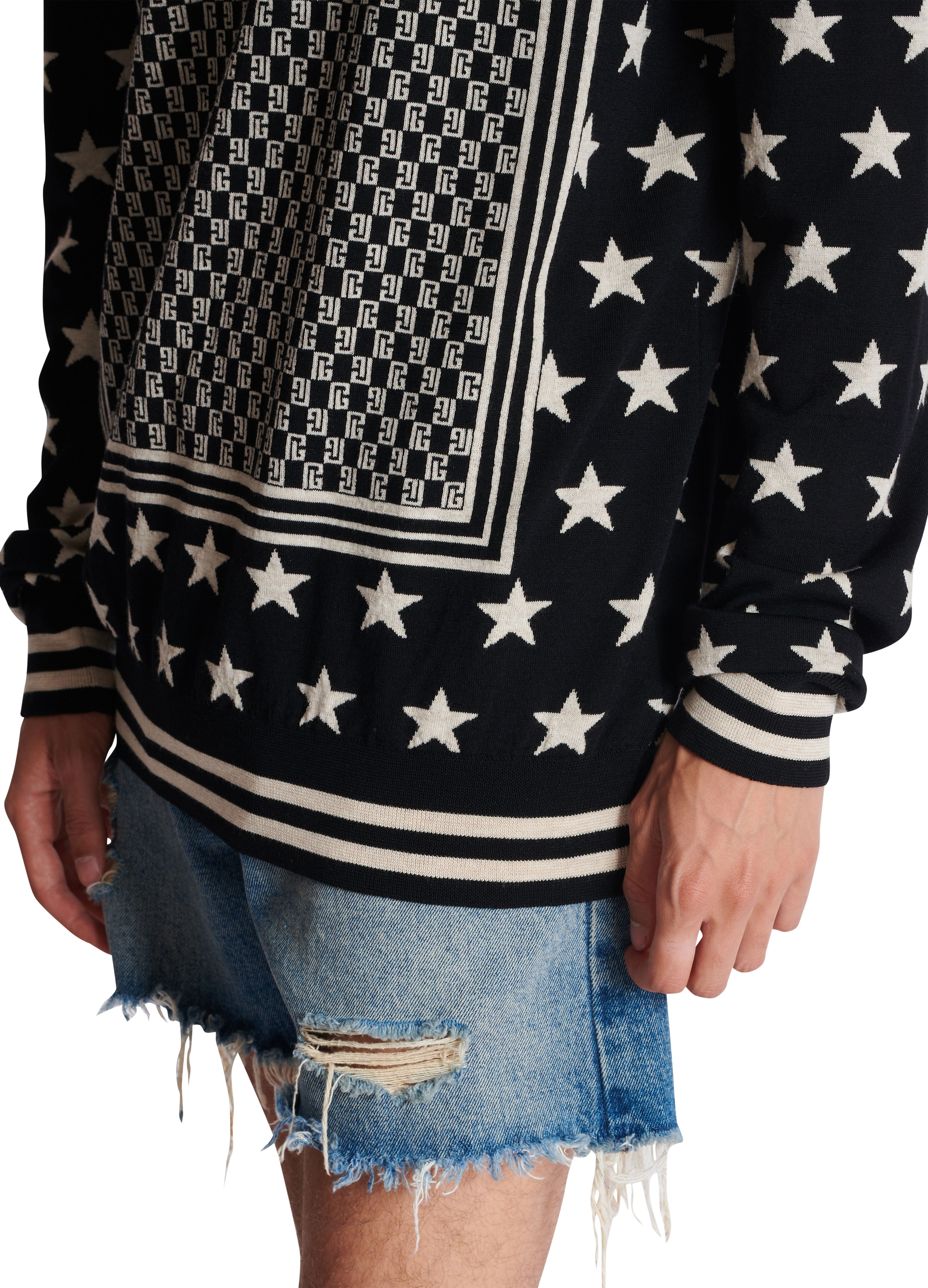 Balmain Mini Monogram Stars Sweater