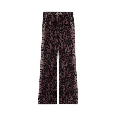  Veronika leopard motif cashmere pants